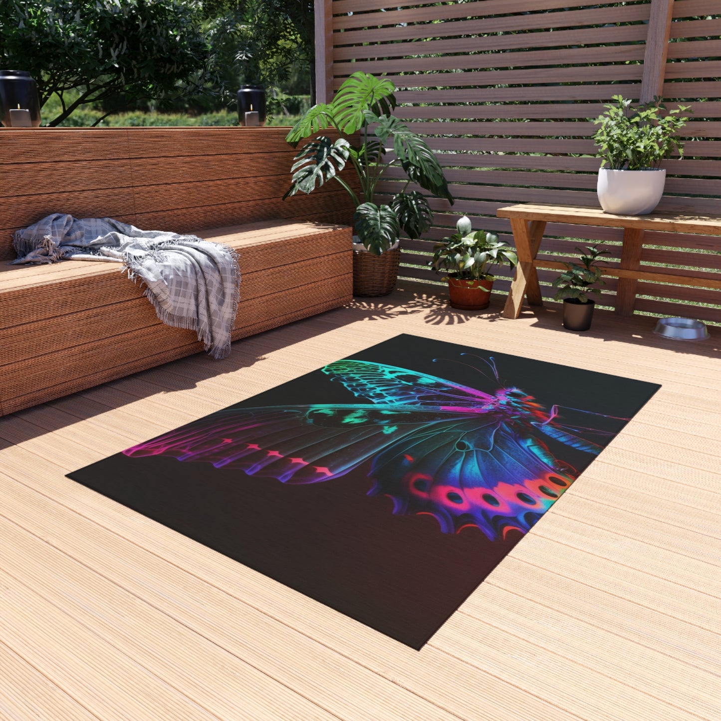 Outdoor Rug  Raw Hyper Color Butterfly 1