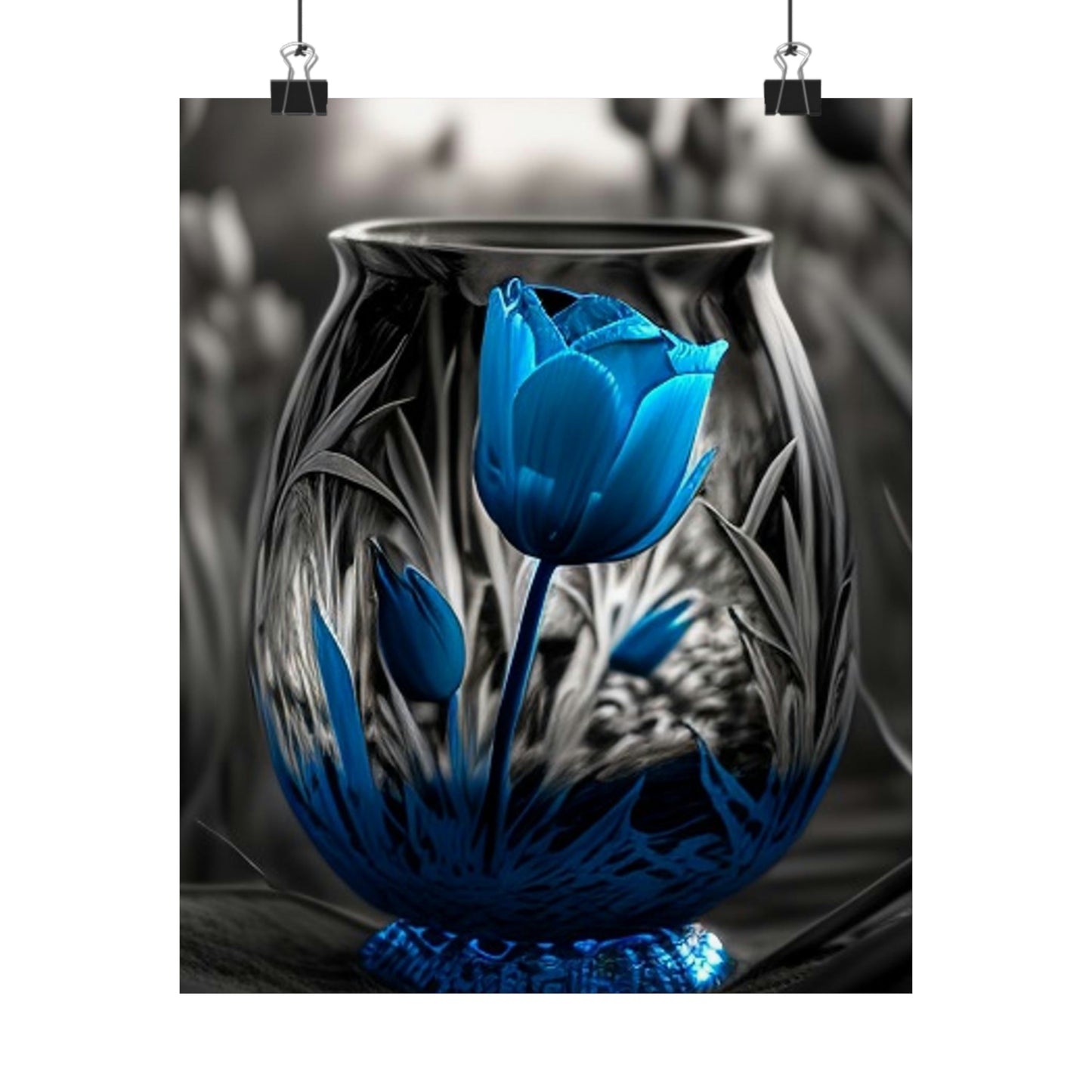 Premium Matte Vertical Posters Tulip Blue 3