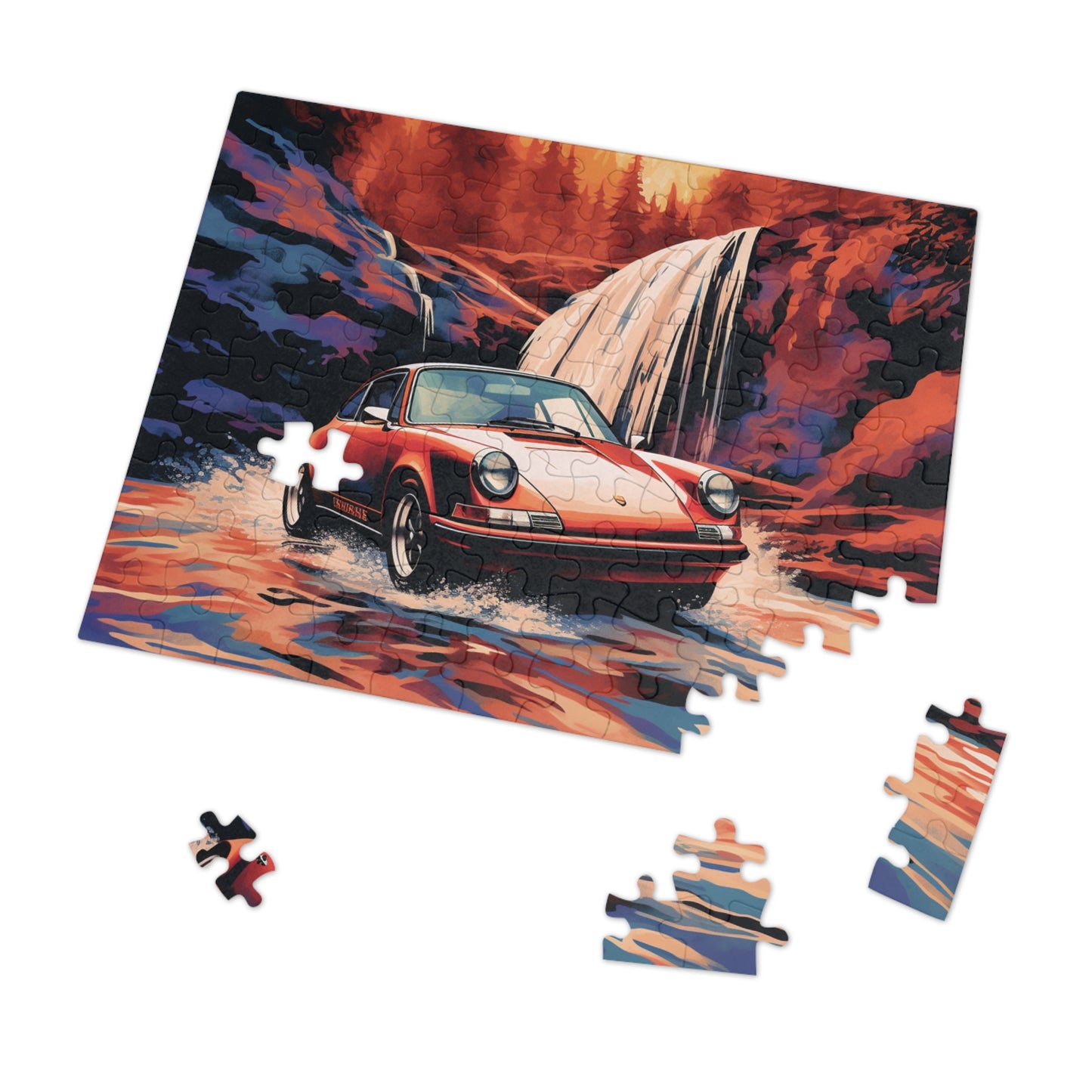 Jigsaw Puzzle (30, 110, 252, 500,1000-Piece) American Flag Porsche Abstract 4