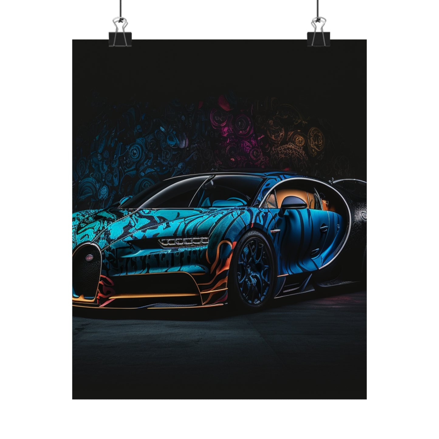 Premium Matte Vertical Posters Bugatti Blue 3