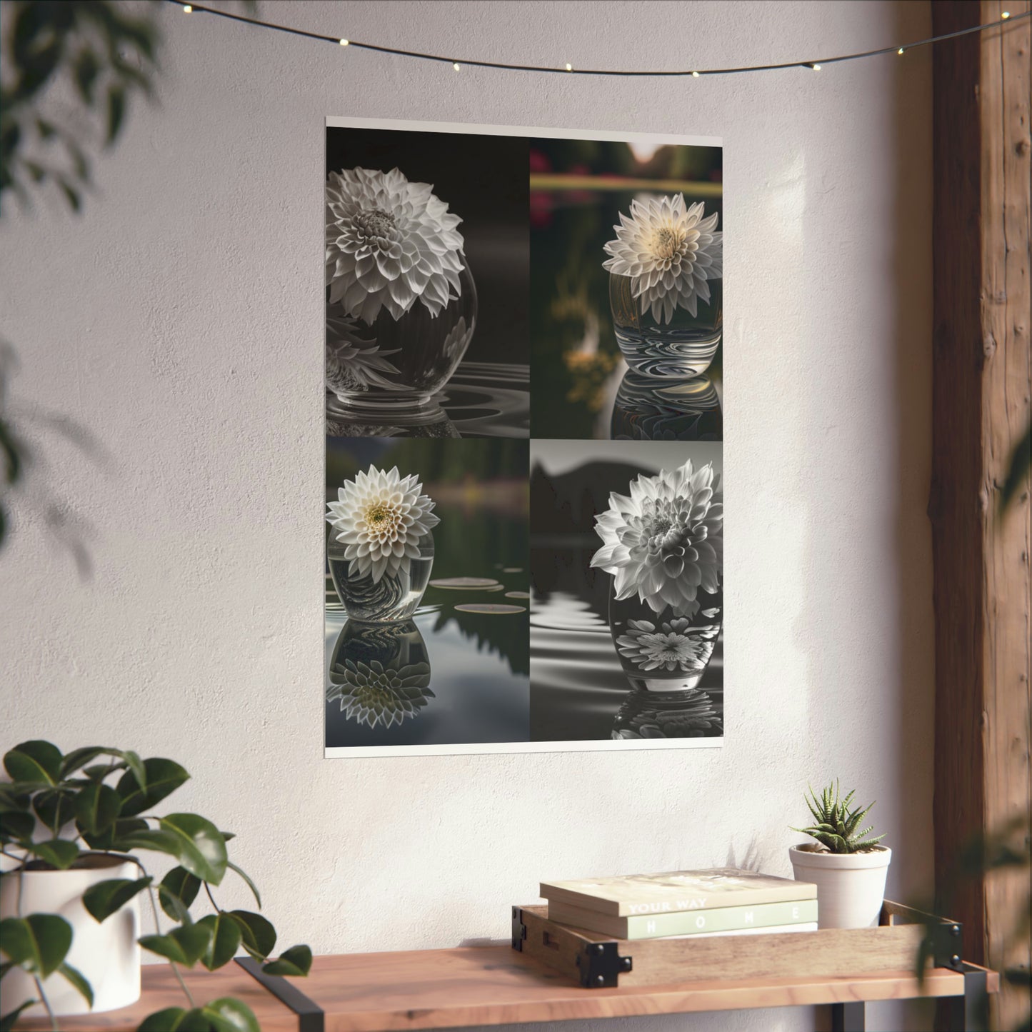 Premium Matte Vertical Posters White Dahlia 5