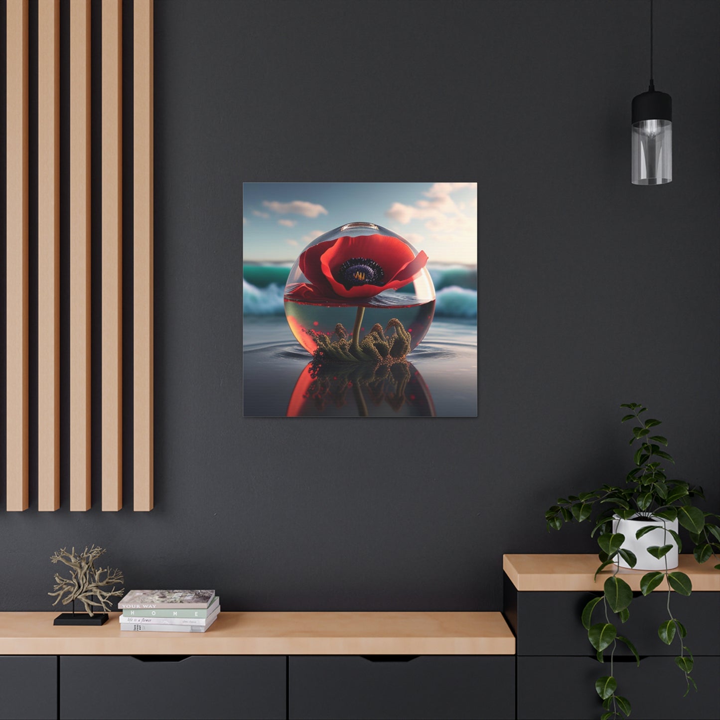 Canvas Gallery Wraps Red Anemone in a Vase 4