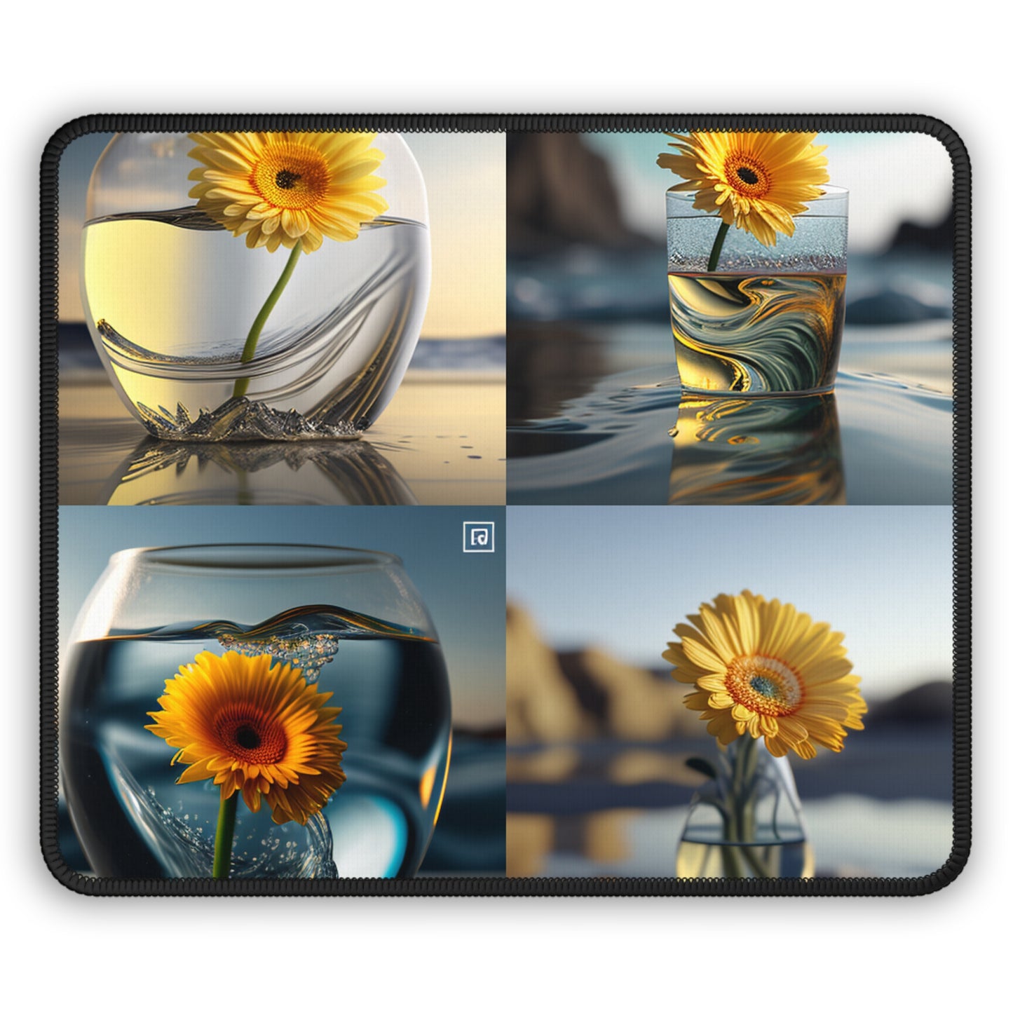 Gaming Mouse Pad  yello Gerbera glass 5