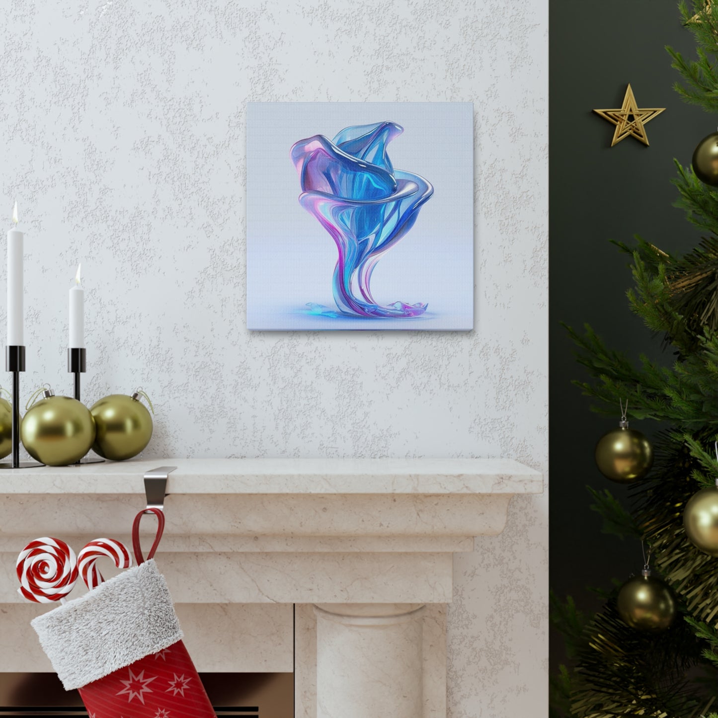 Canvas Gallery Wraps Pink & Blue Tulip Rose 2