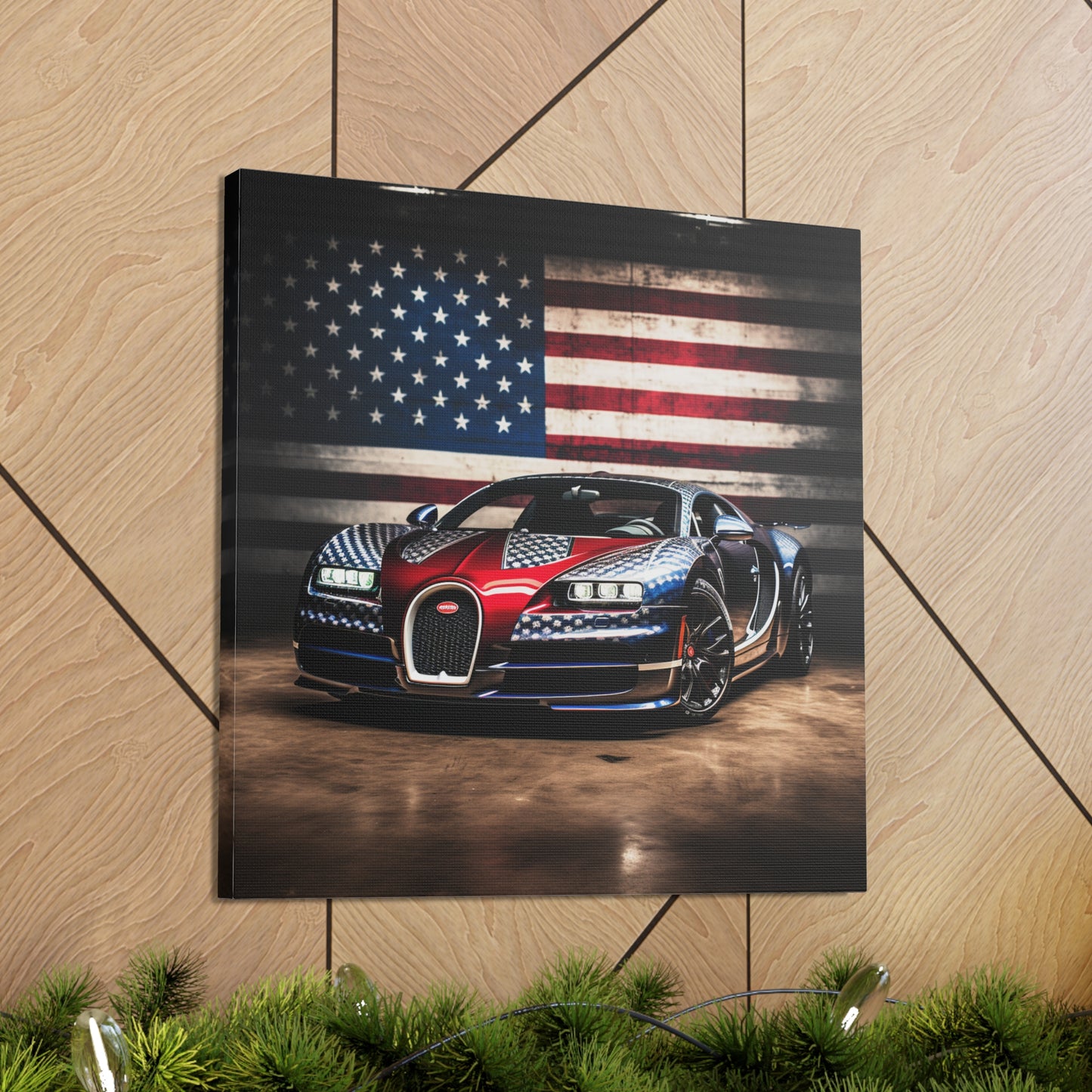 Canvas Gallery Wraps Bugatti American Flag 1