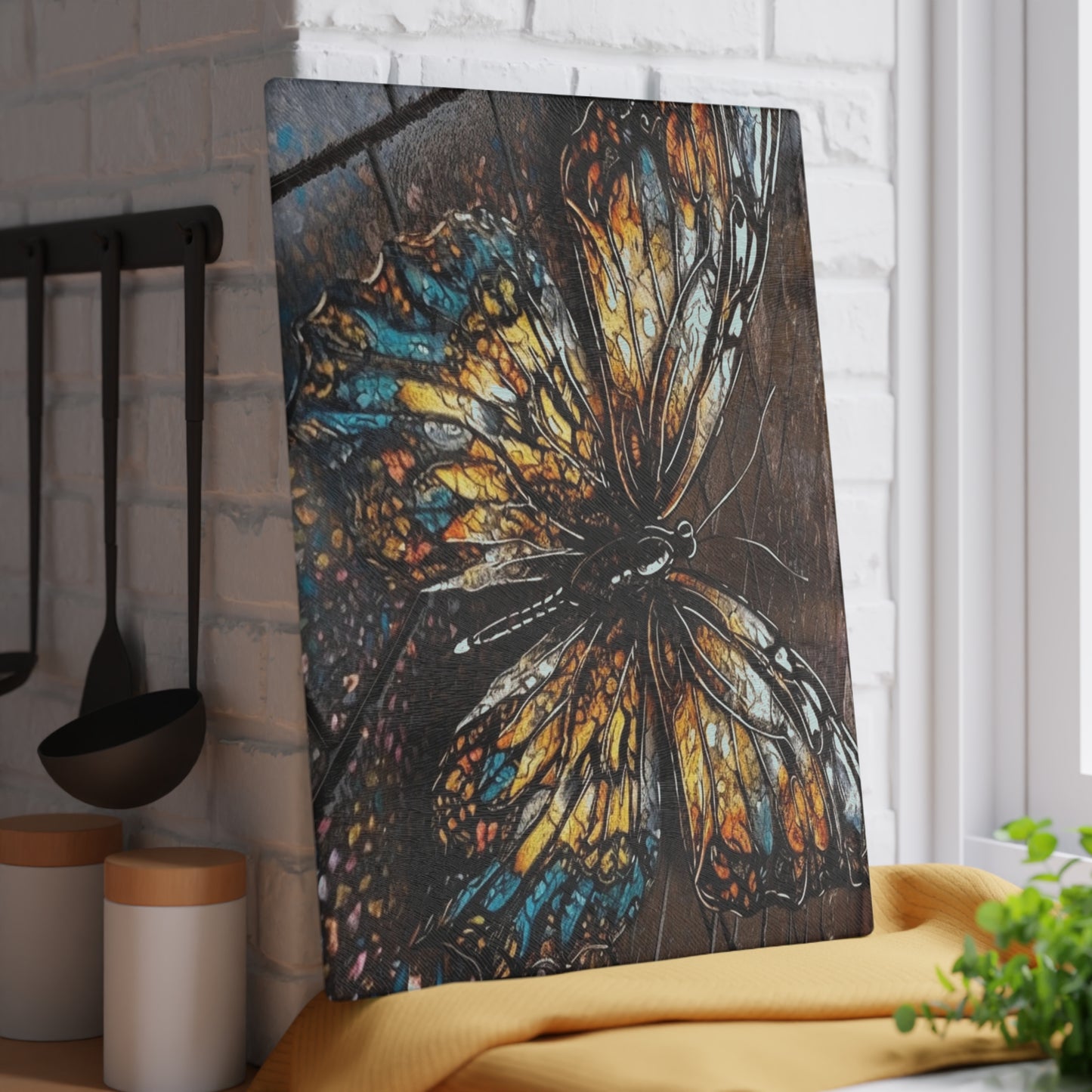 Glass Cutting Board Water Butterfly Street 1