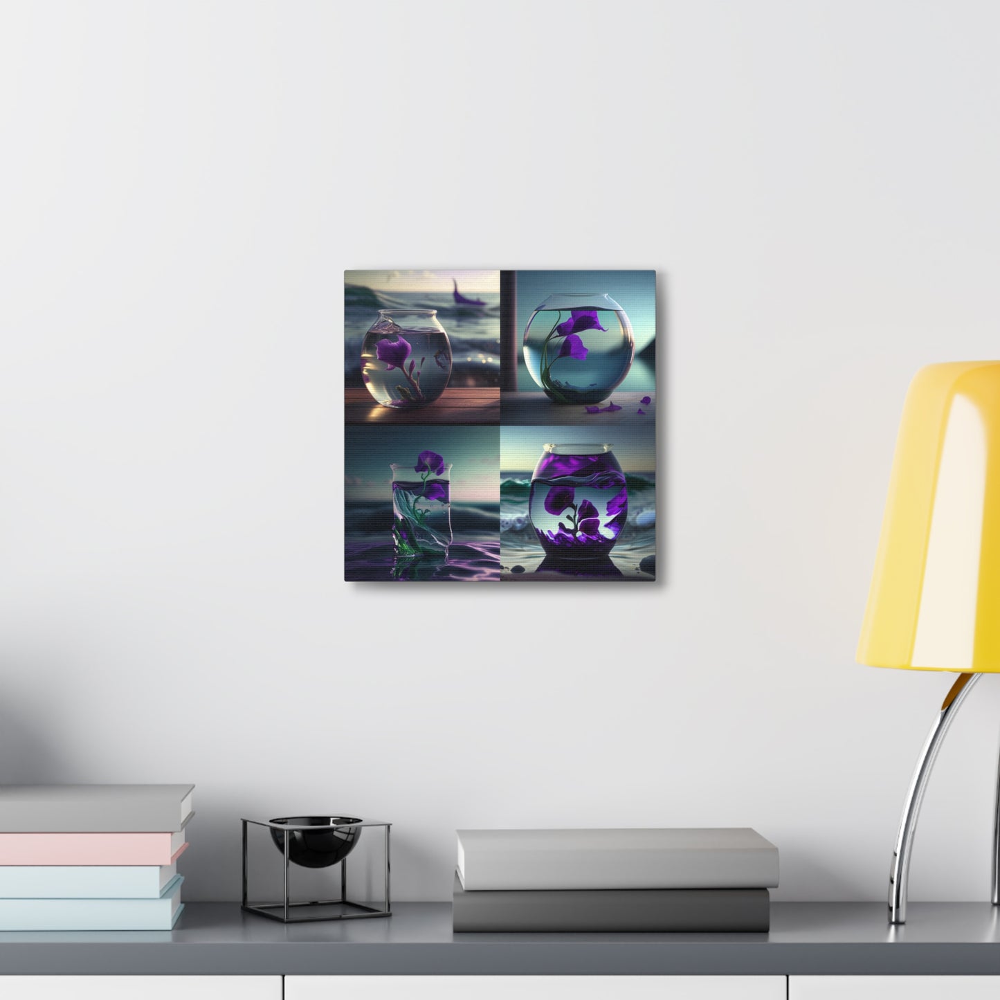 Canvas Gallery Wraps Purple Sweet pea in a vase 5