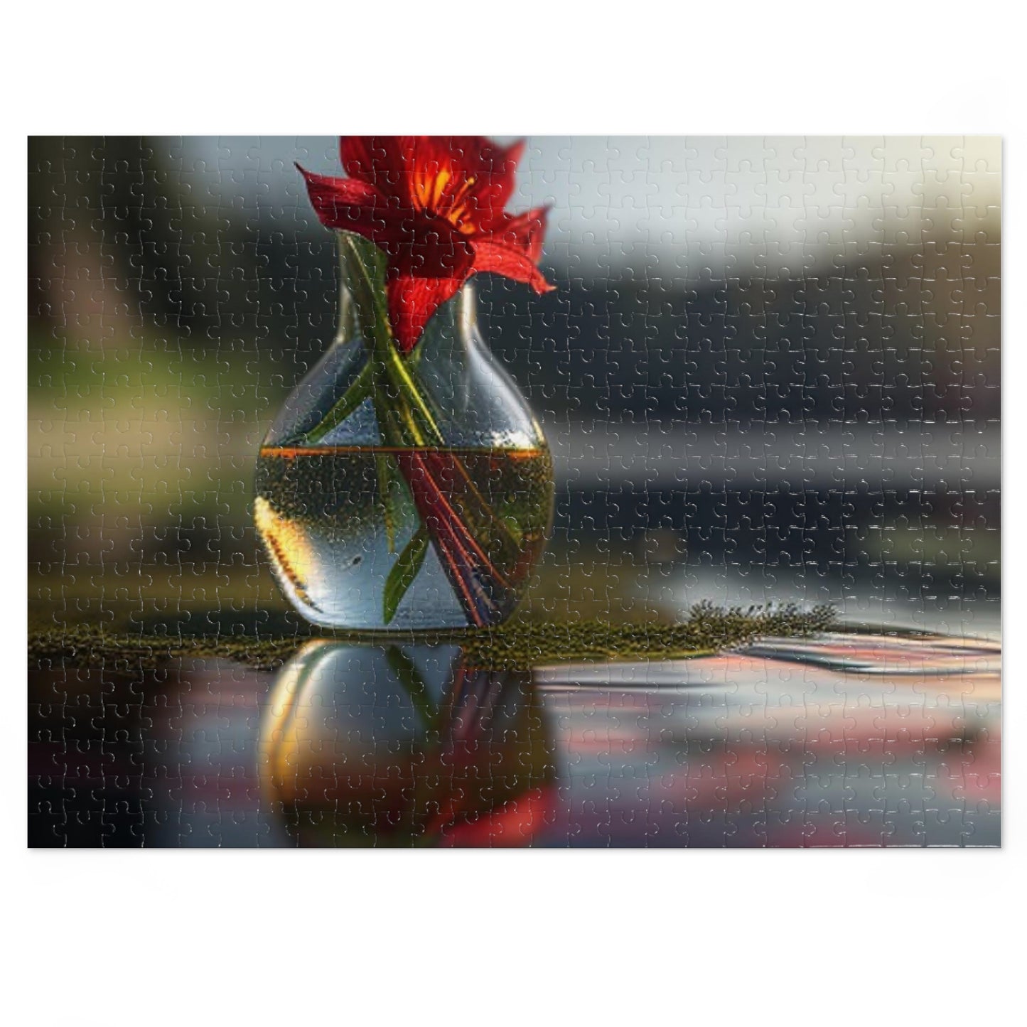 Jigsaw Puzzle (30, 110, 252, 500,1000-Piece) Red Lily in a Glass vase 3