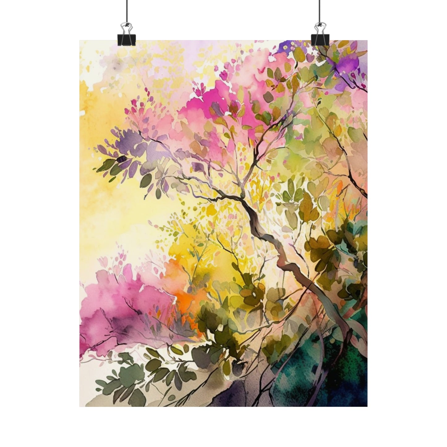 Premium Matte Vertical Posters Mother Nature Bright Spring Colors Realistic Watercolor 2