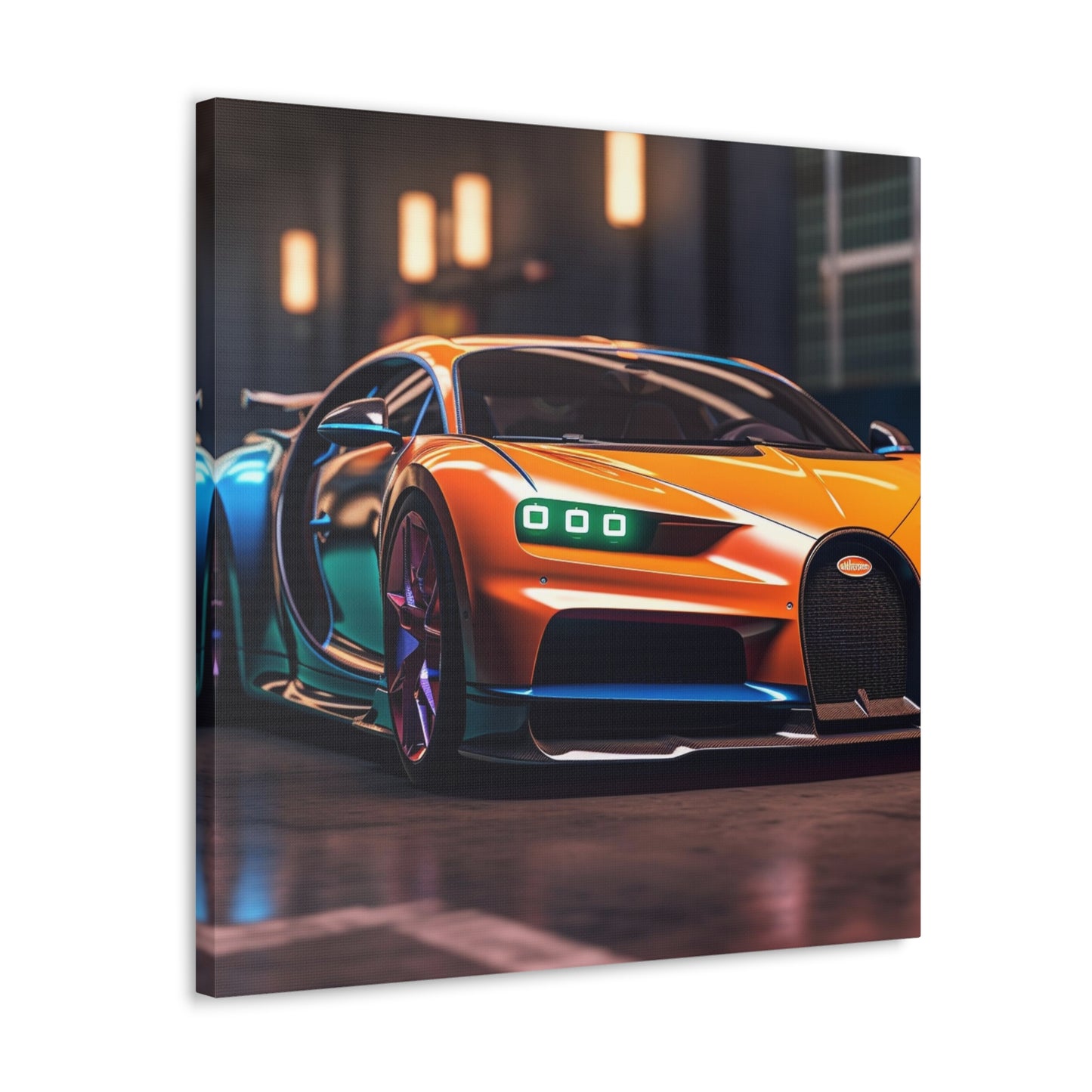 Canvas Gallery Wraps Hyper Bugatti Neon Chiron 1