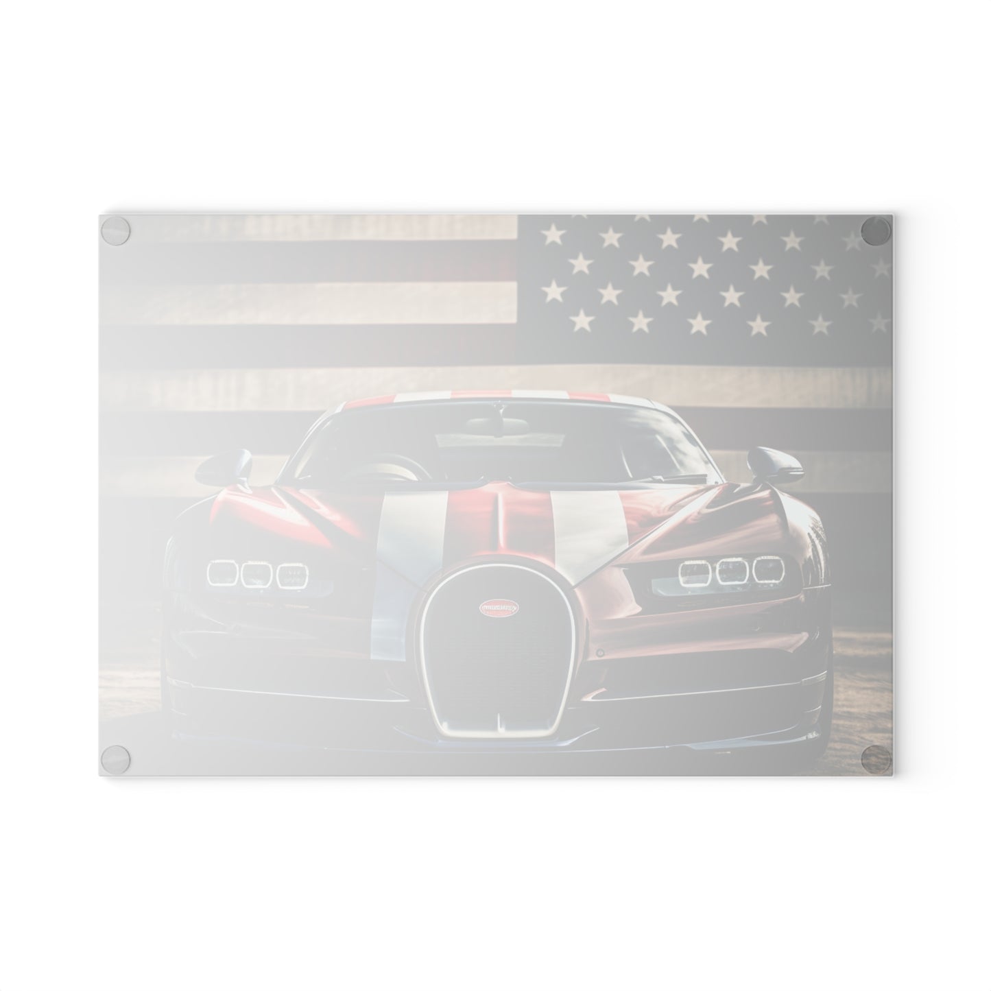 Glass Cutting Board Bugatti Flag 1