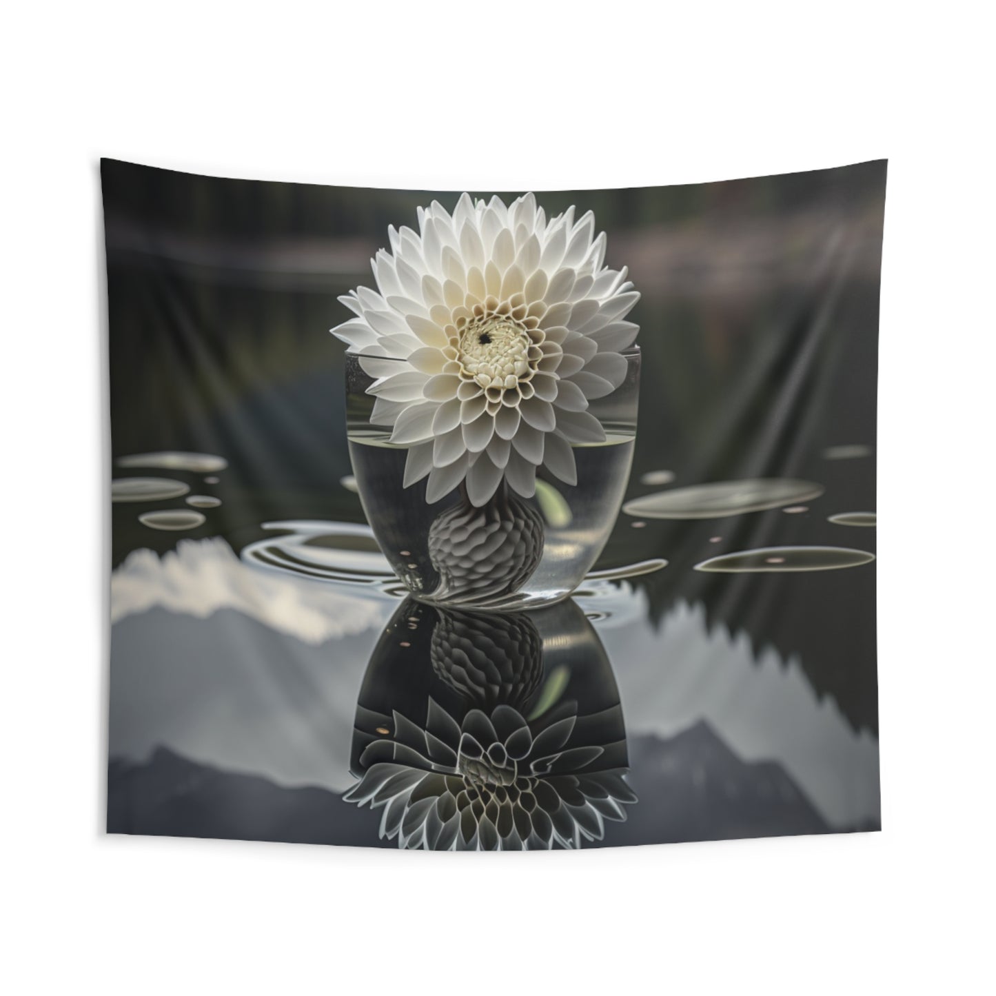 Indoor Wall Tapestries White Dahlia 3