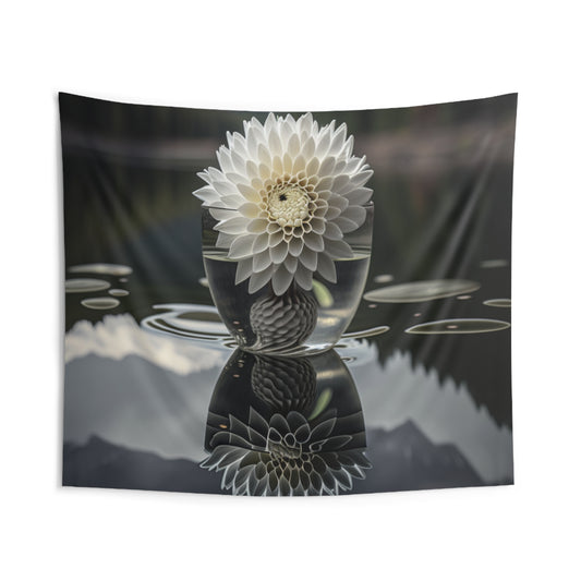 Indoor Wall Tapestries White Dahlia 3
