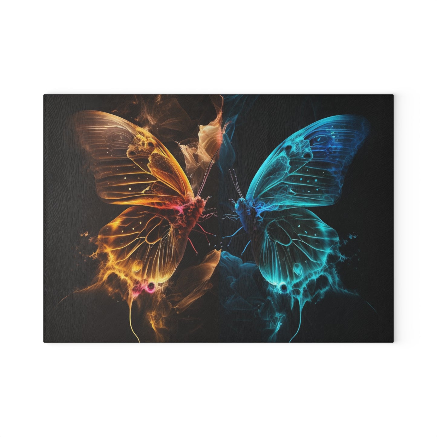 Glass Cutting Board Kiss Neon Butterfly 9