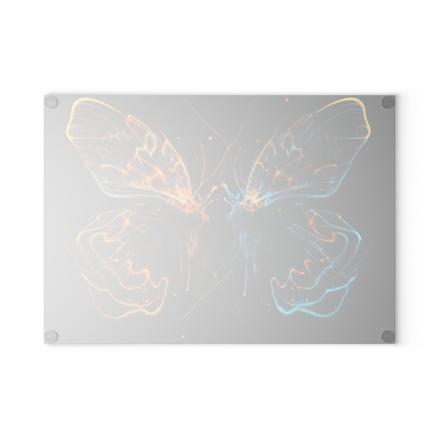 Glass Cutting Board Neon Glo Butterfly 1