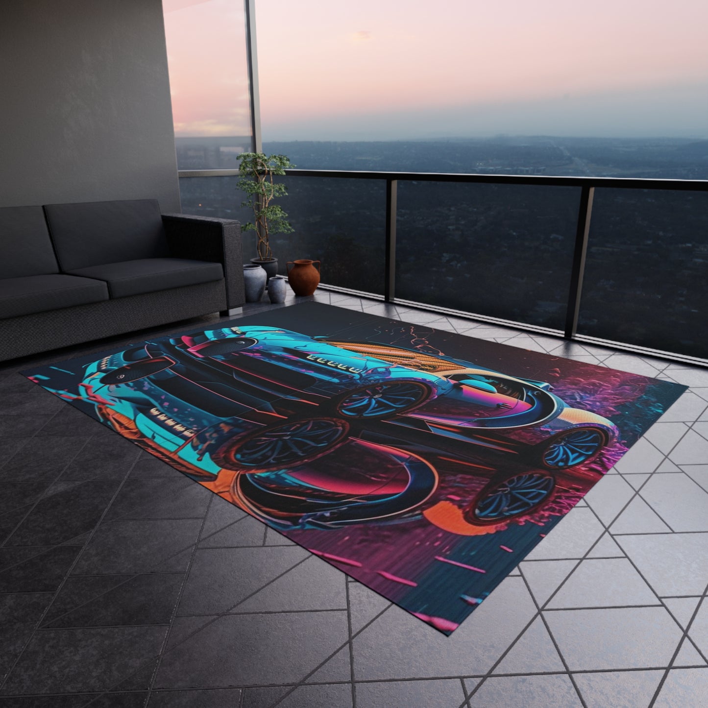 Outdoor Rug  Bugatti Neon Chiron 4