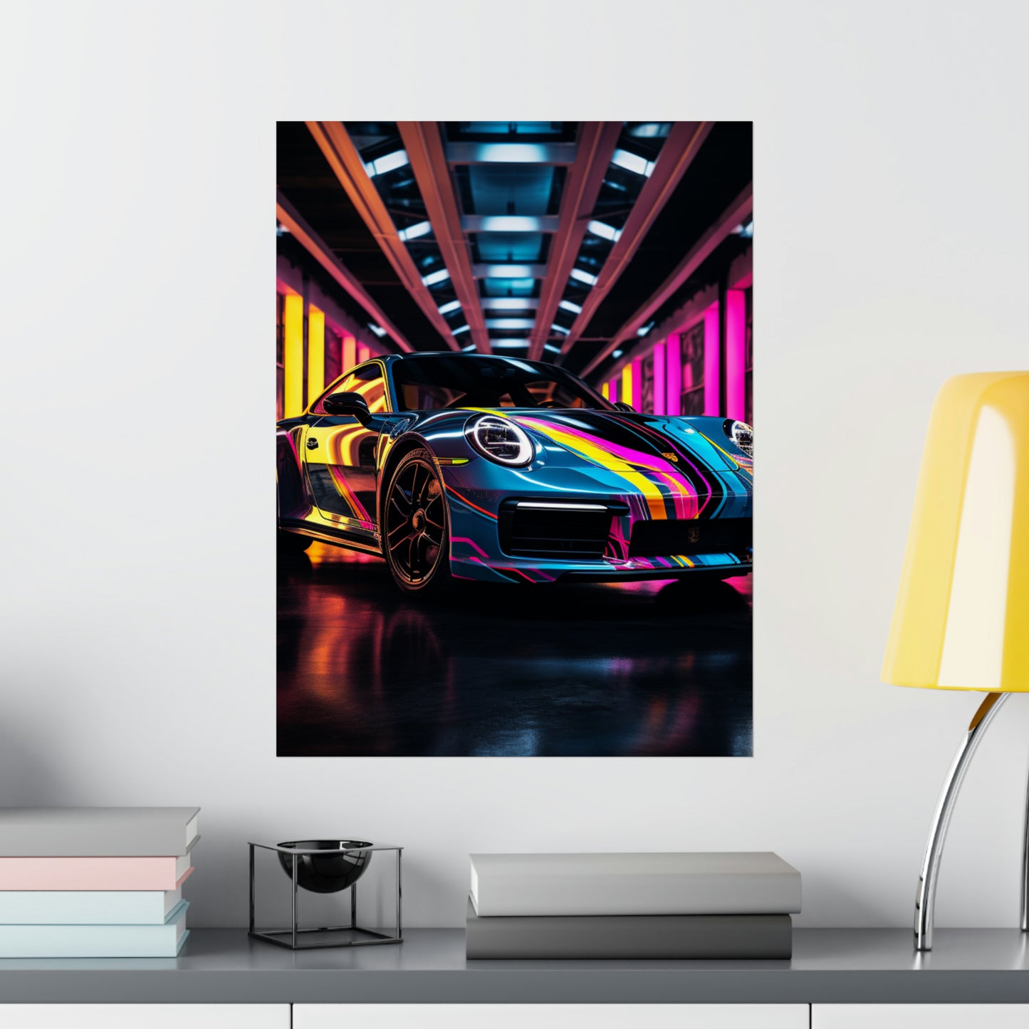 Premium Matte Vertical Posters Macro Porsche 1