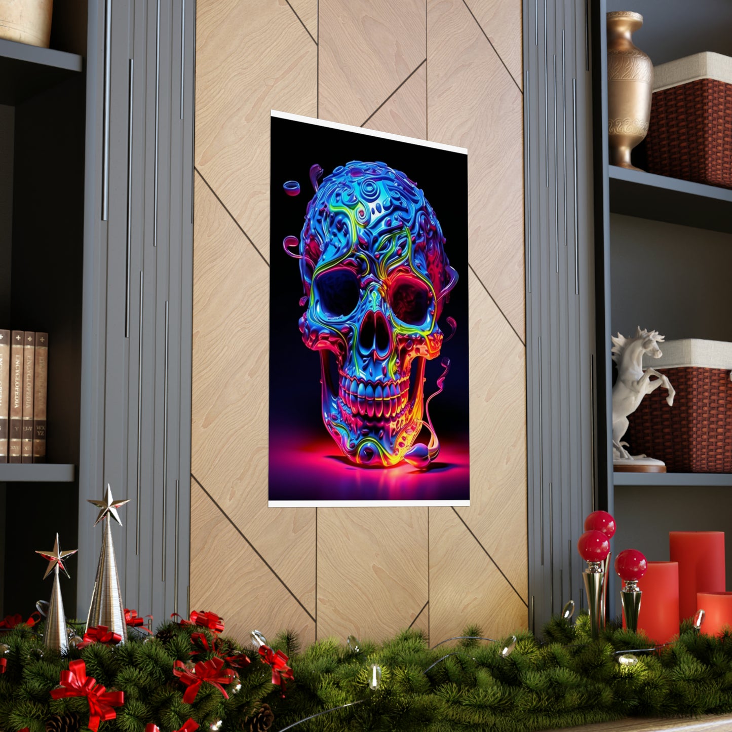 Premium Matte Vertical Posters Macro Skull Color 3