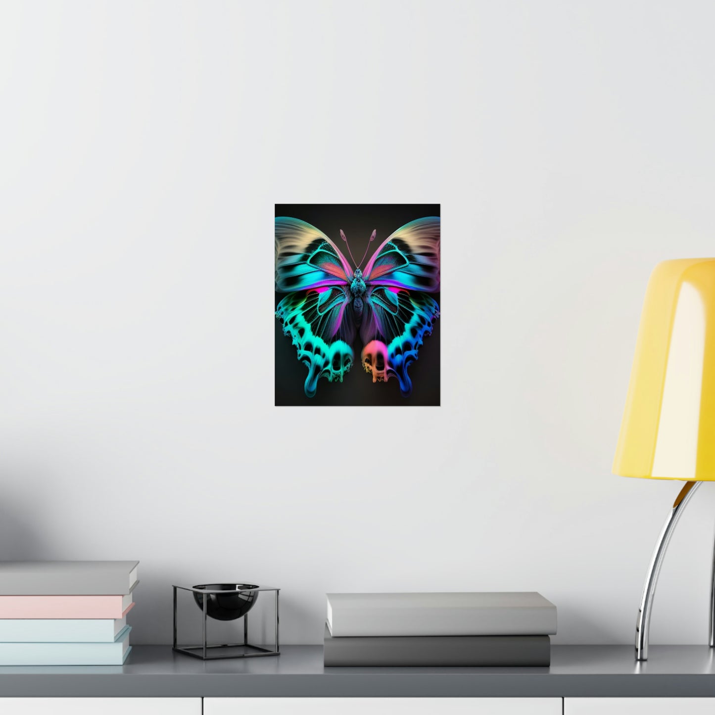 Premium Matte Vertical Posters Neon Butterfly Fusion 2