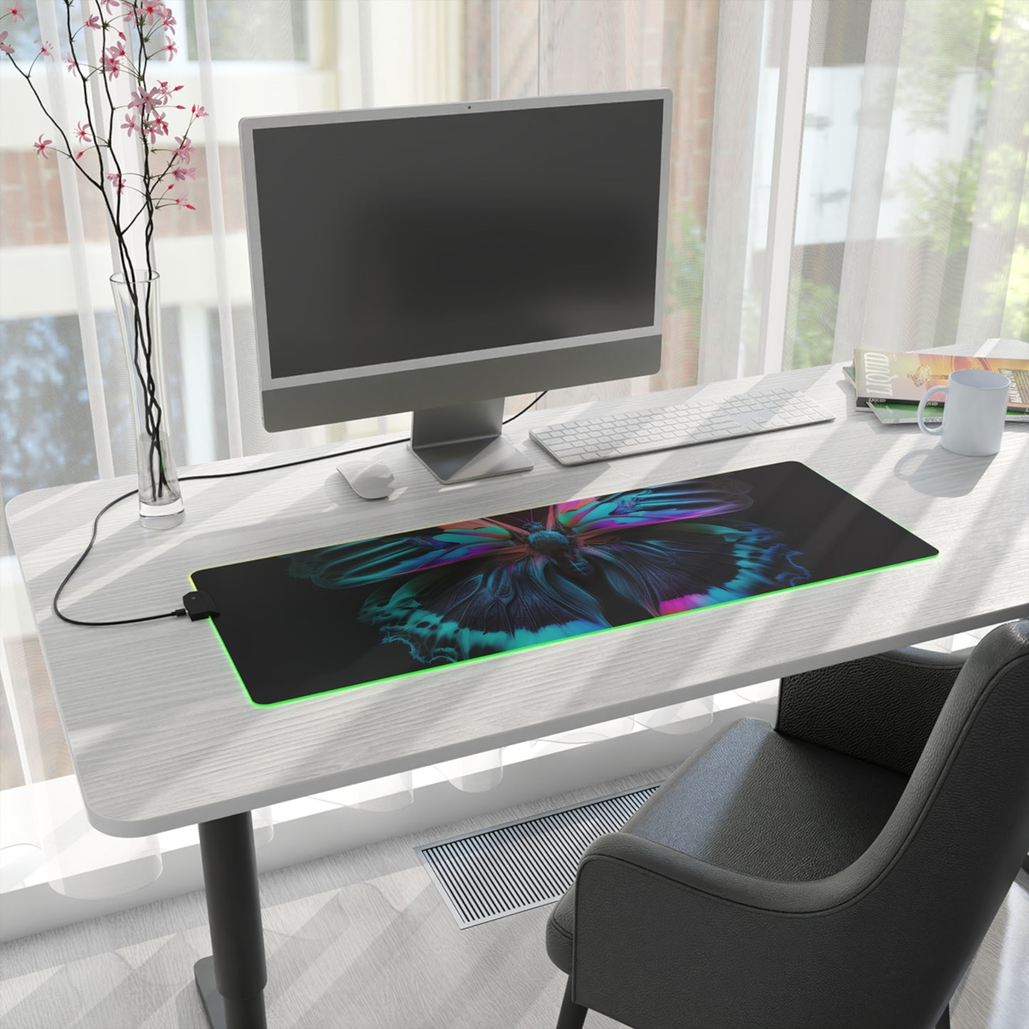 LED Gaming Mouse Pad Raw Florescent Glow 1