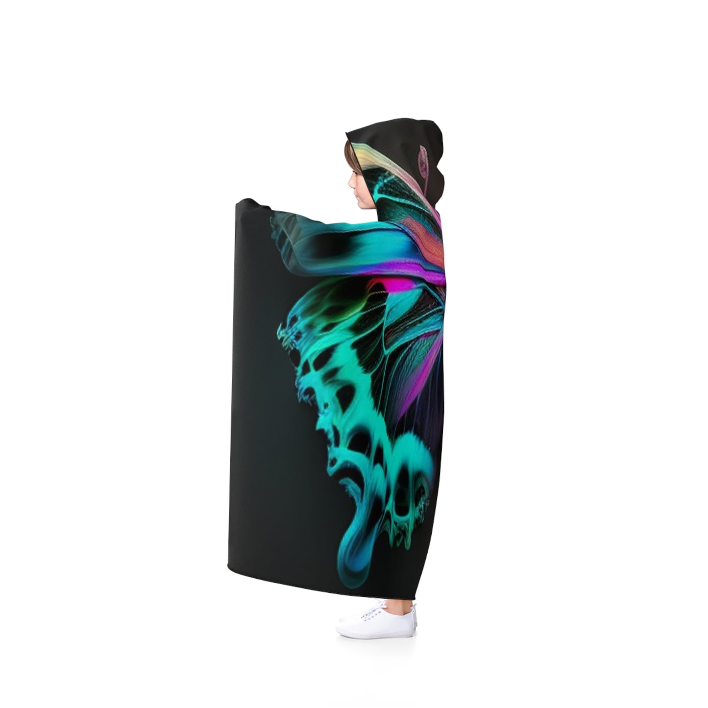 Hooded Blanket Neon Butterfly Fusion 2