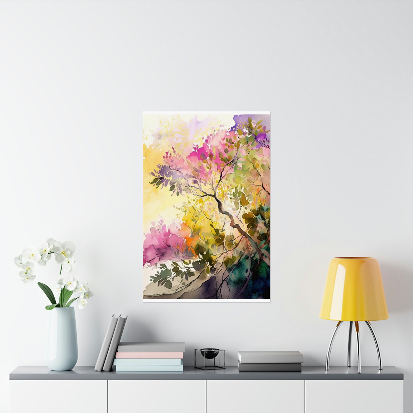 Premium Matte Vertical Posters Mother Nature Bright Spring Colors Realistic Watercolor 2