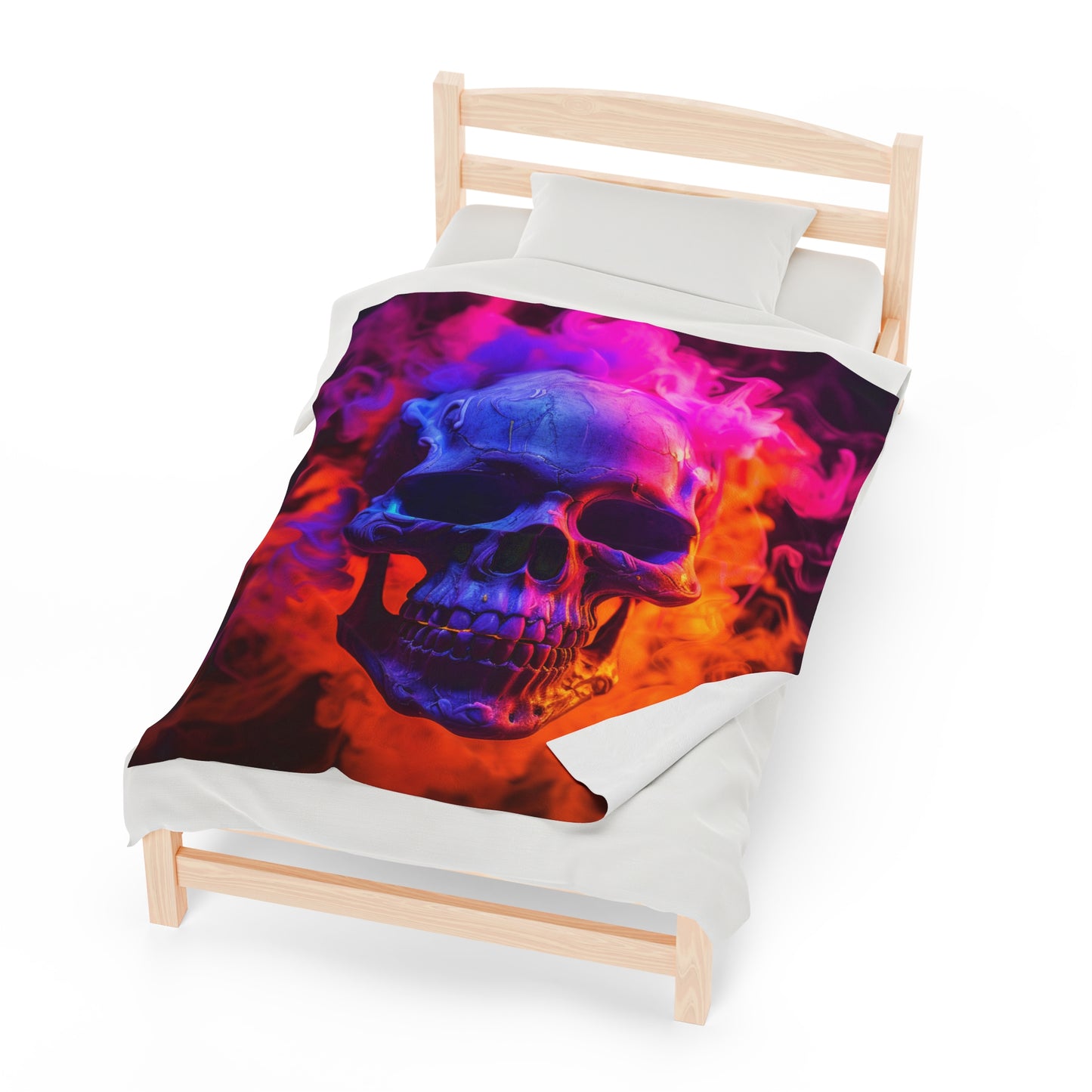 Velveteen Plush Blanket Macro Skull 4