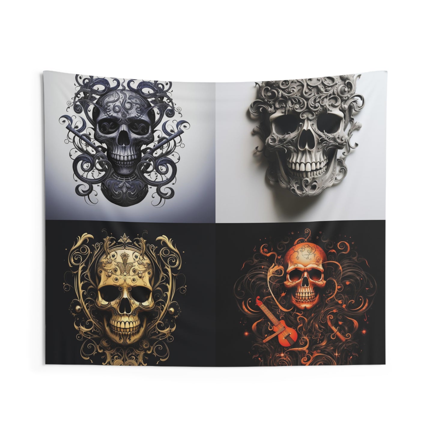 Indoor Wall Tapestries Skull Treble Clef 5
