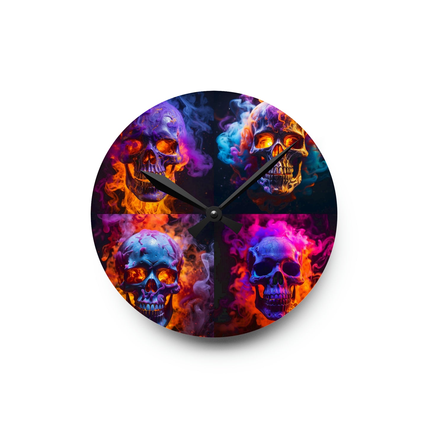 Acrylic Wall Clock Macro Skull 5