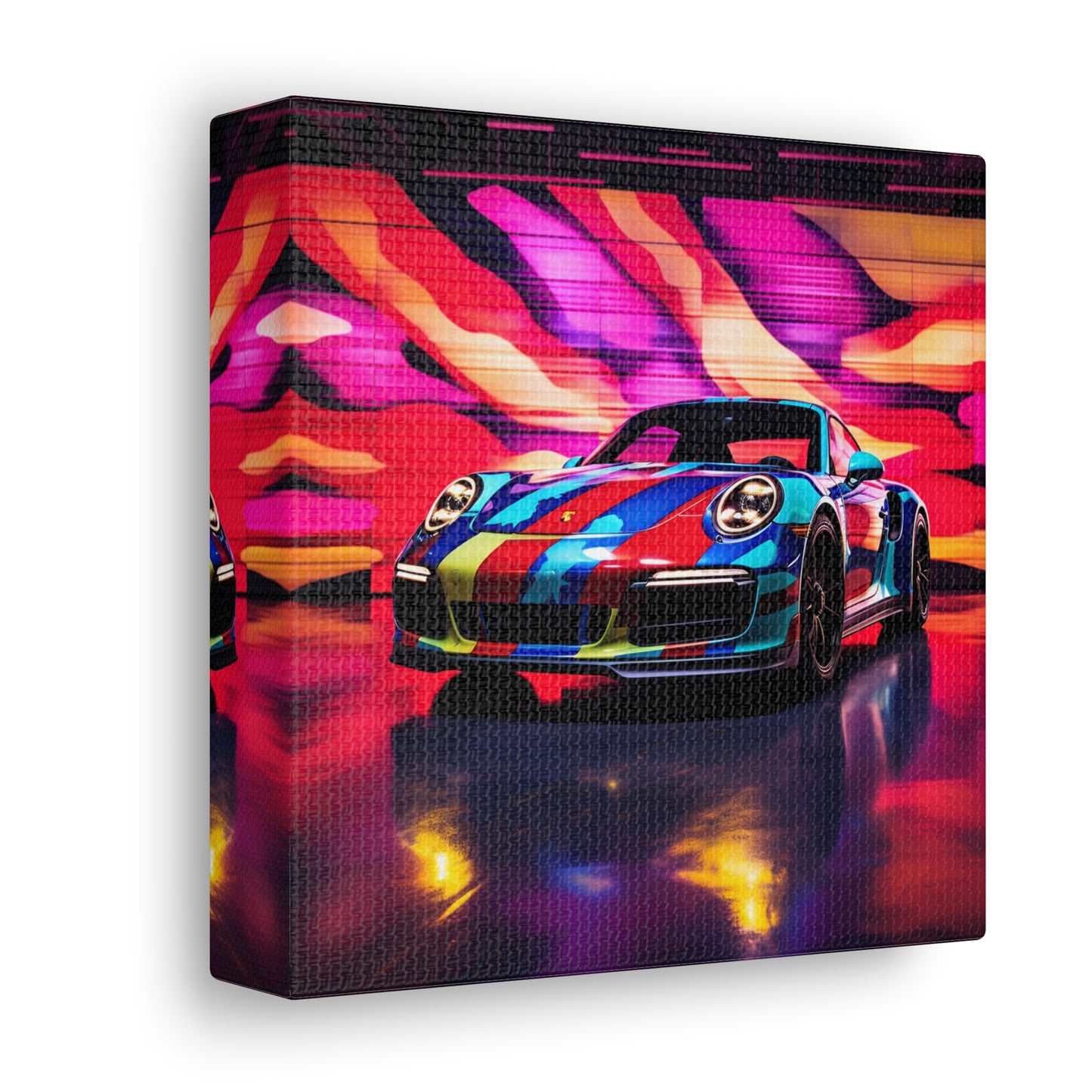 Canvas Gallery Wraps Macro American Flag Porsche 1