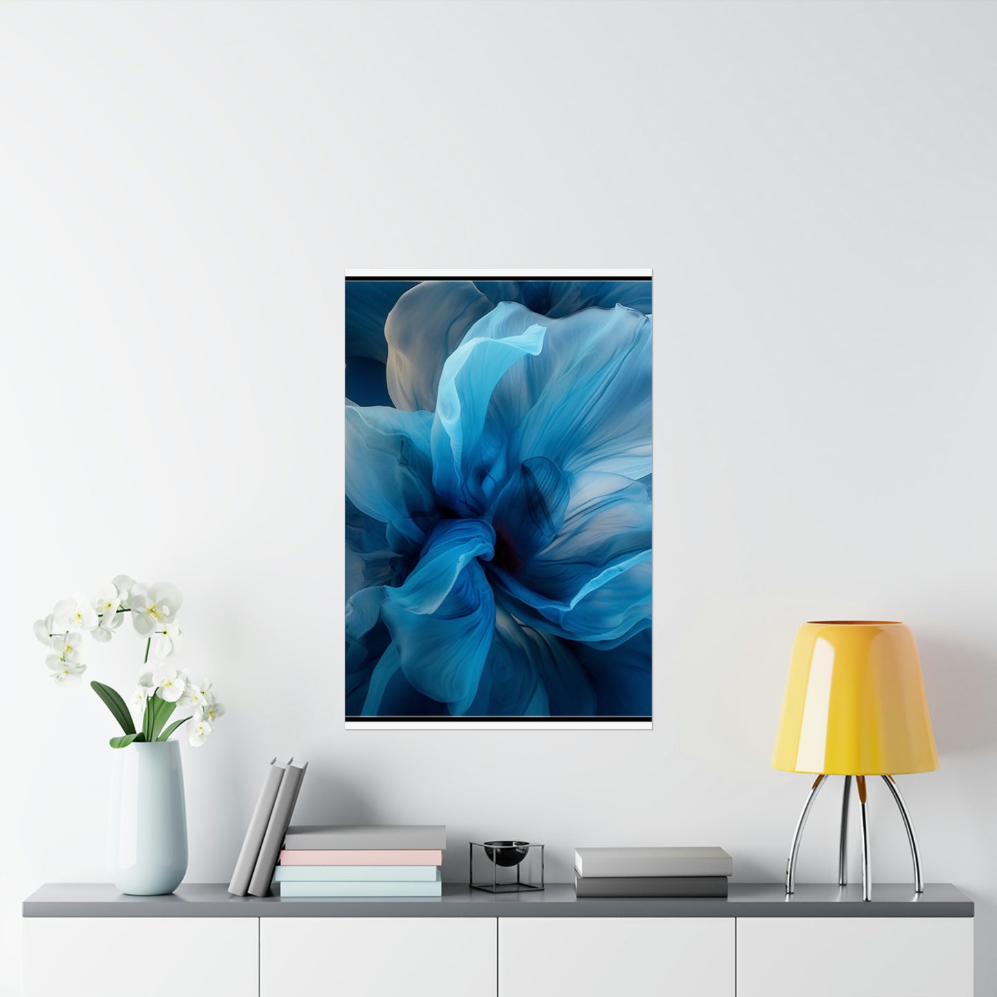 Premium Matte Vertical Posters Blue Tluip Abstract 2