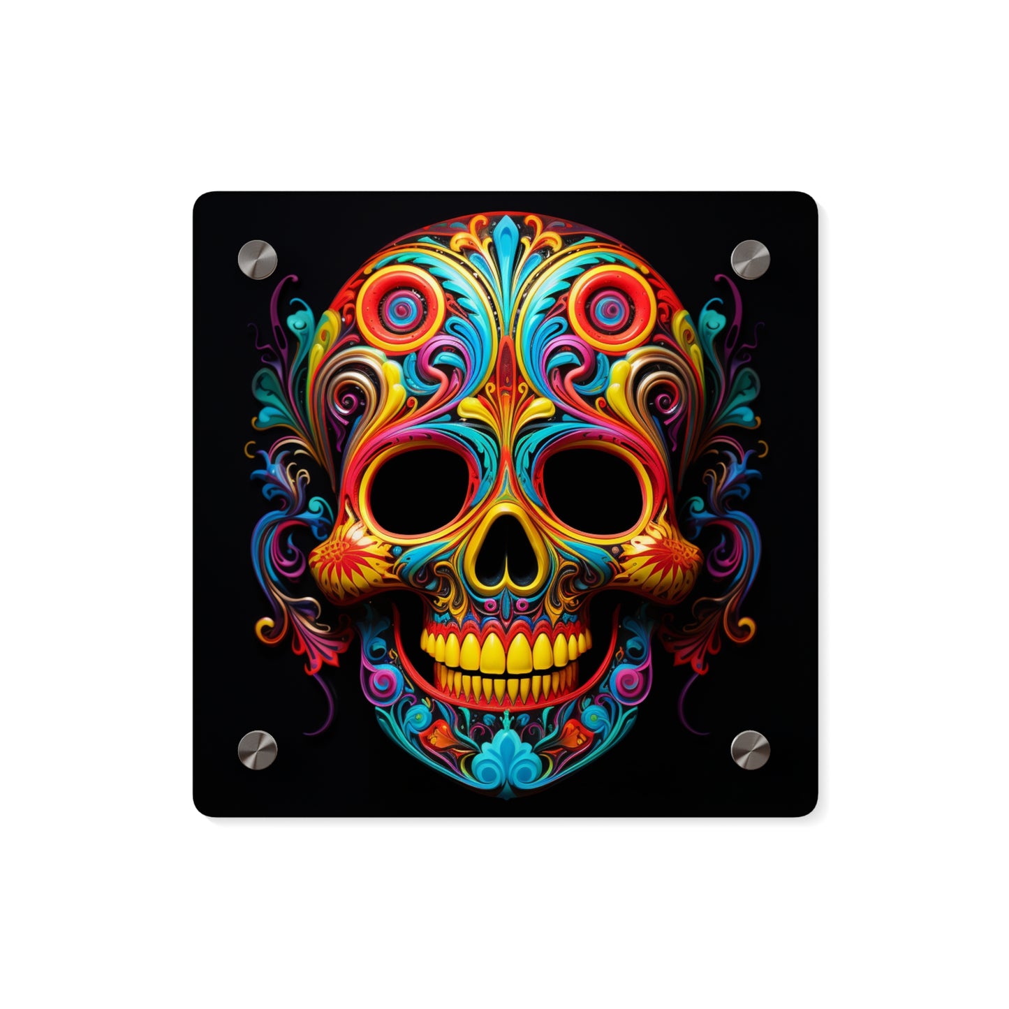 Acrylic Wall Art Panels Macro Skull Color 1