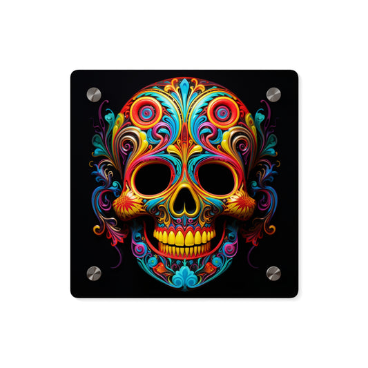 Acrylic Wall Art Panels Macro Skull Color 1