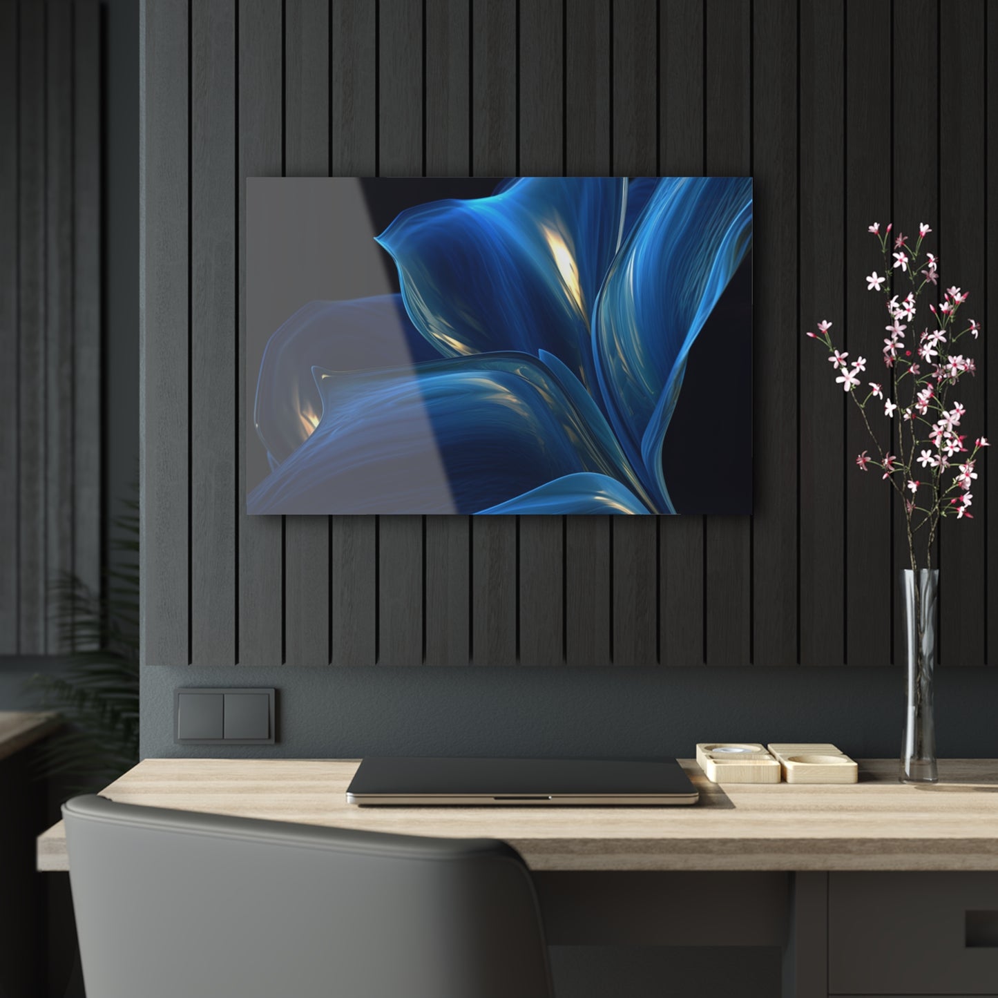 Acrylic Prints Abstract Blue Tulip 1