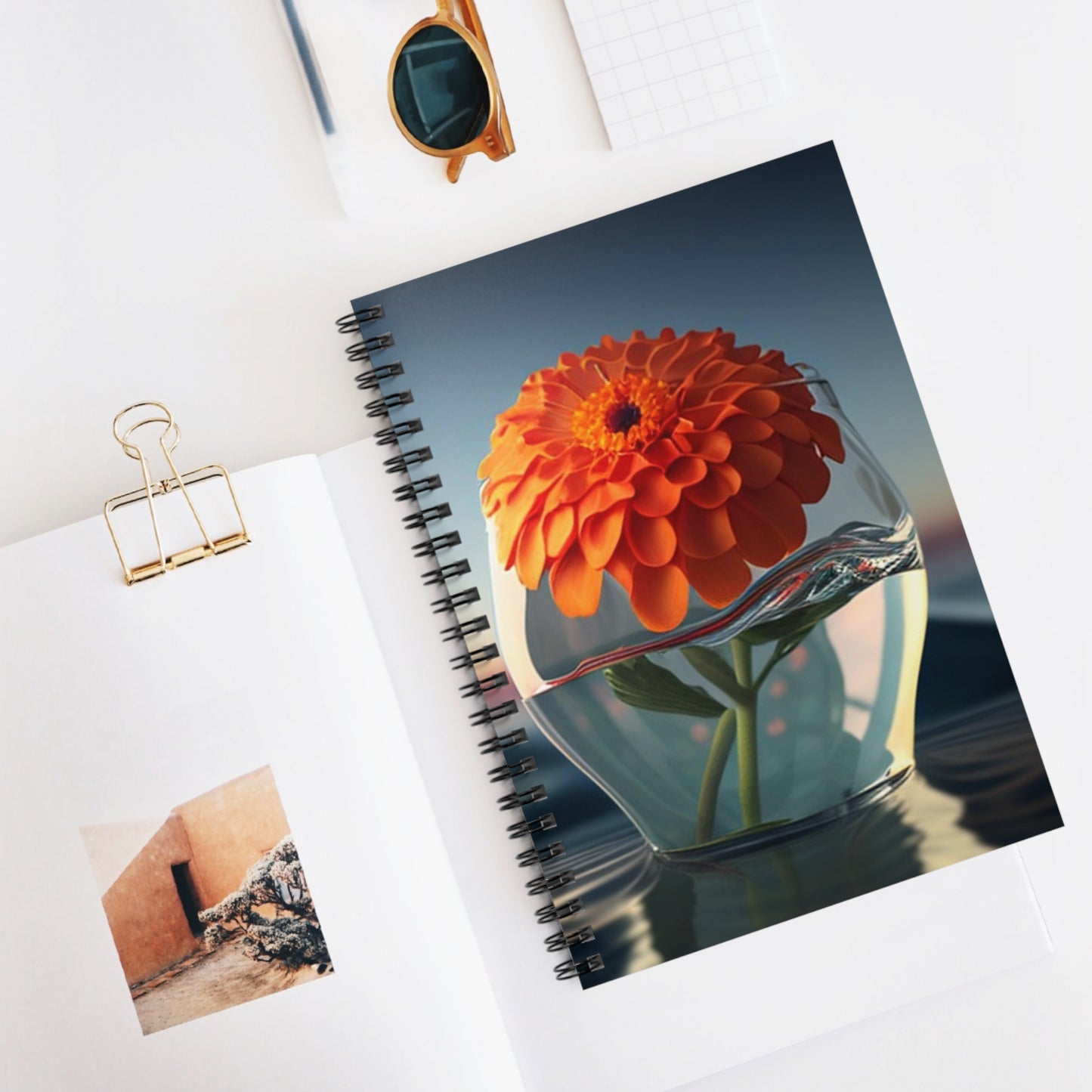 Spiral Notebook - Ruled Line Orange Zinnia 4