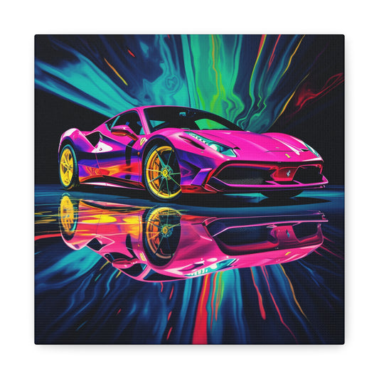 Canvas Gallery Wraps Pink Ferrari Macro 4