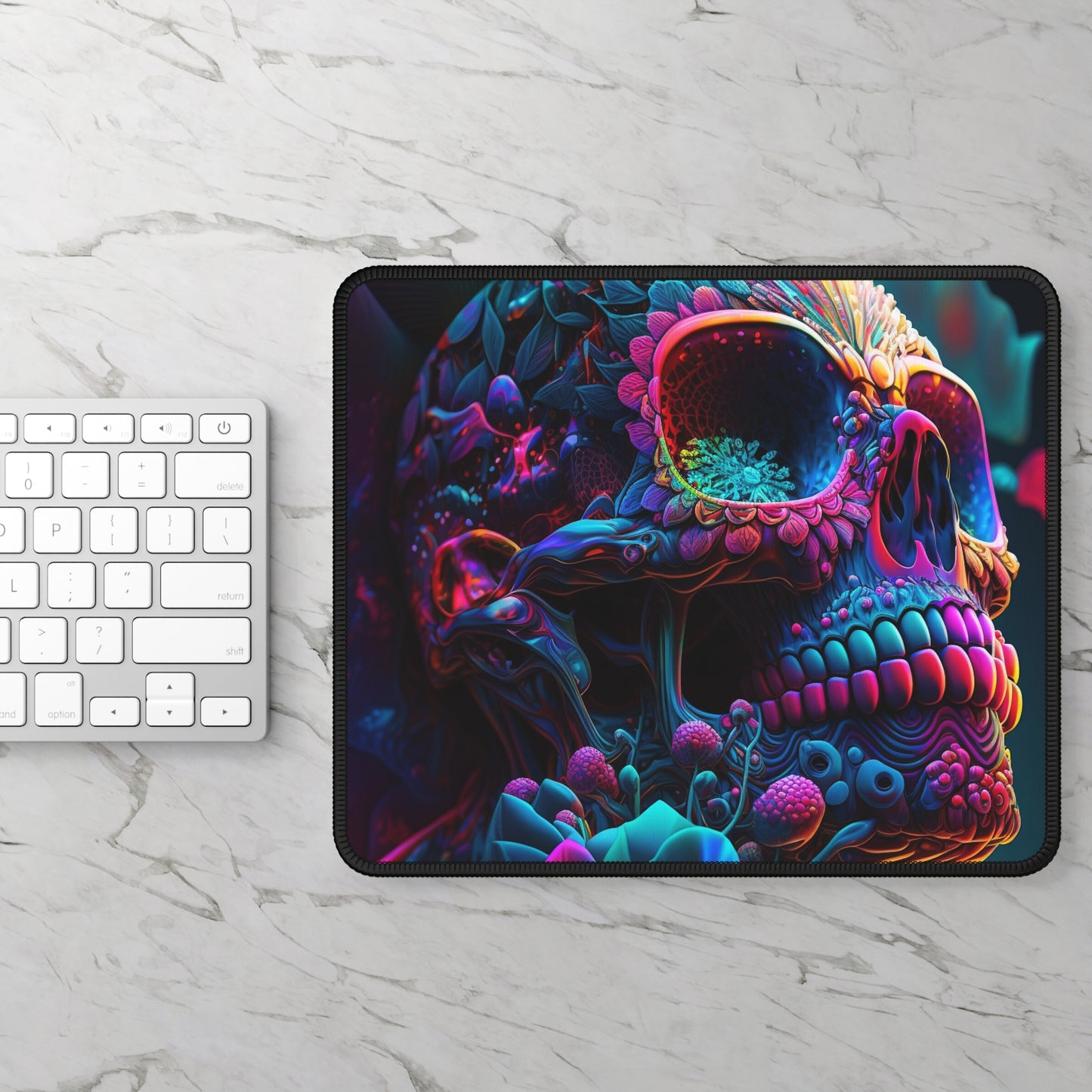Gaming Mouse Pad  Florescent Skull Death 3