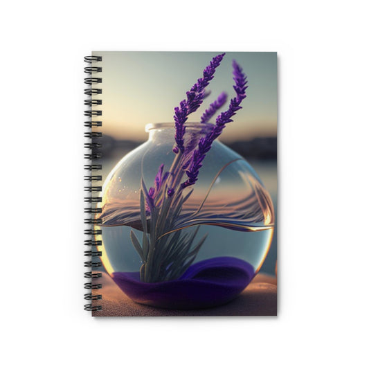 Spiral Notebook - Ruled Line Lavender in a vase 3