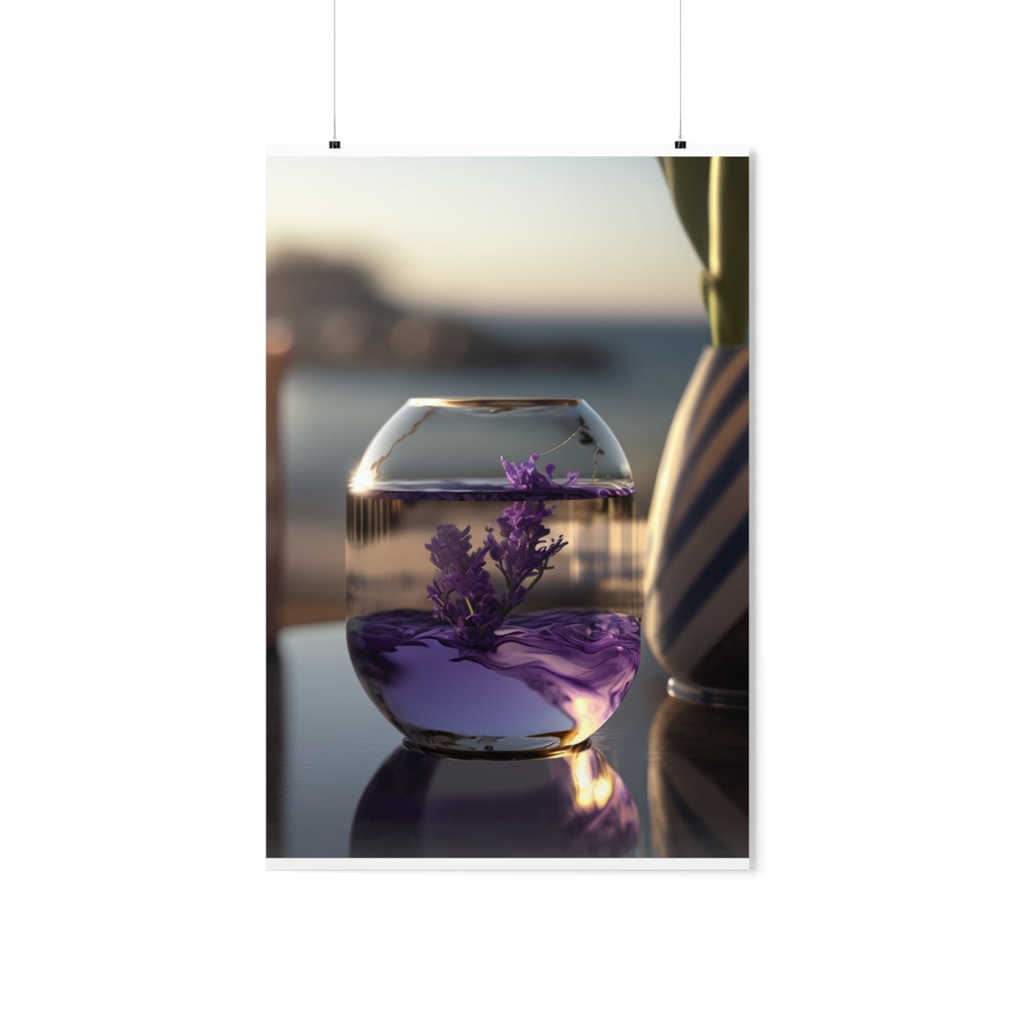 Premium Matte Vertical Posters Lavender in a vase 1