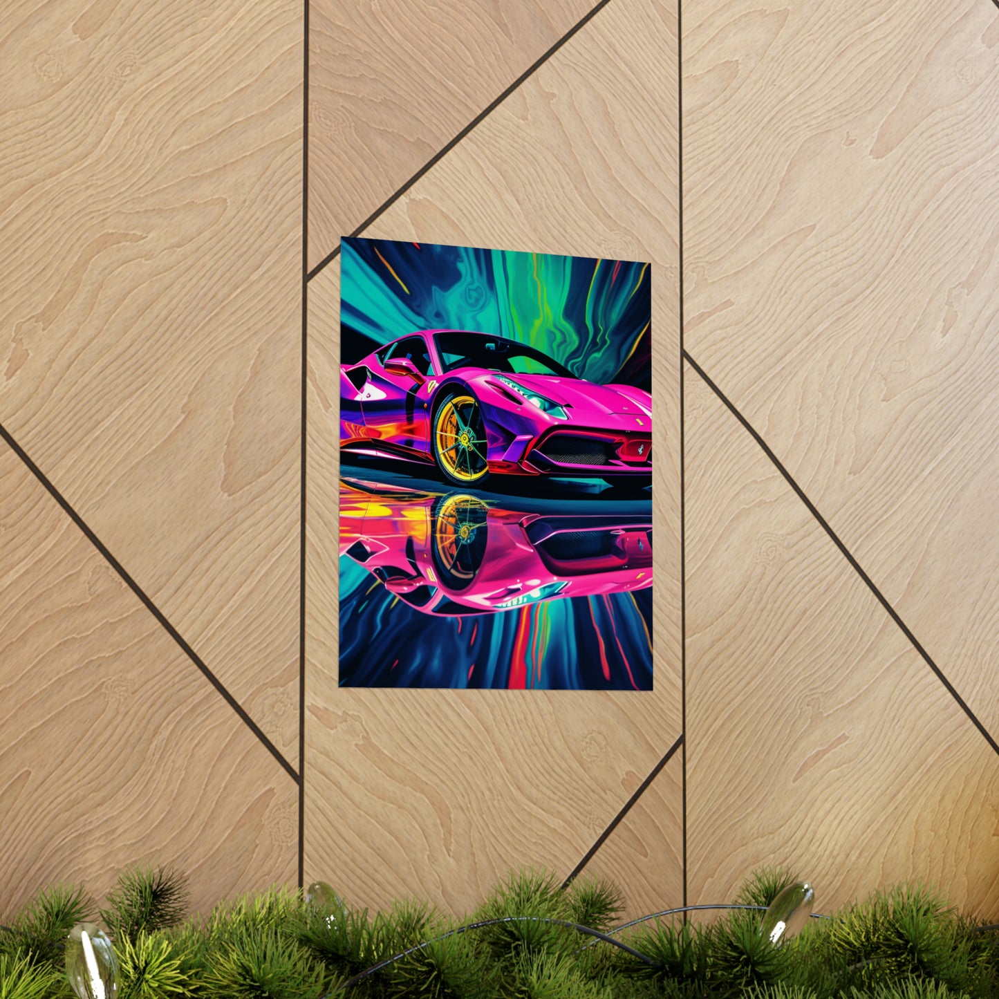 Premium Matte Vertical Posters Pink Ferrari Macro 4