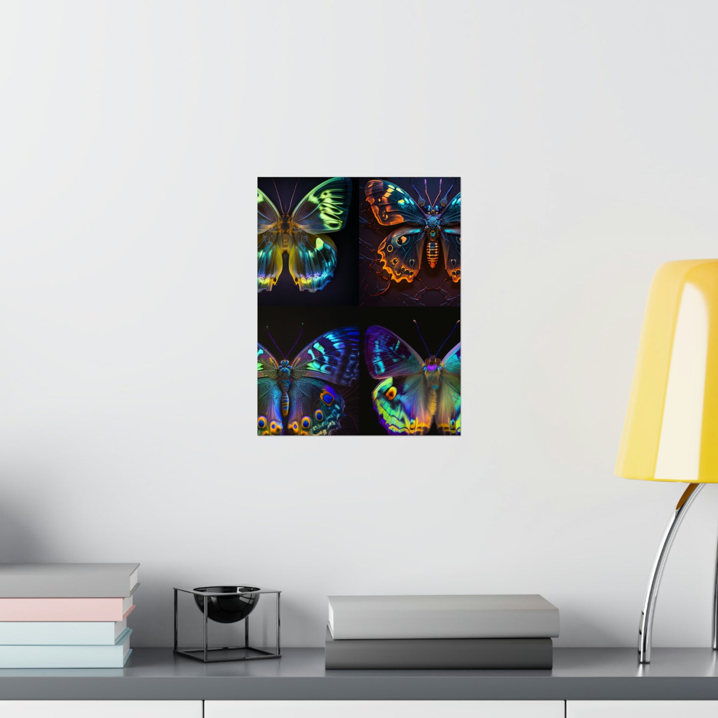 Premium Matte Vertical Posters Neon Hue Butterfly 5