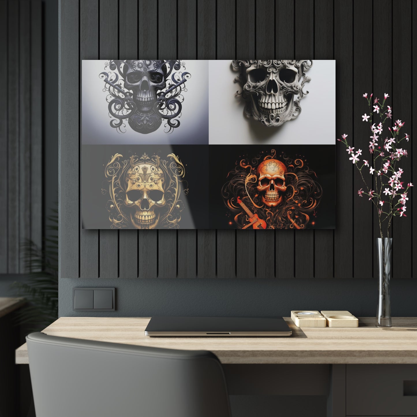 Acrylic Prints Skull Treble Clef 5