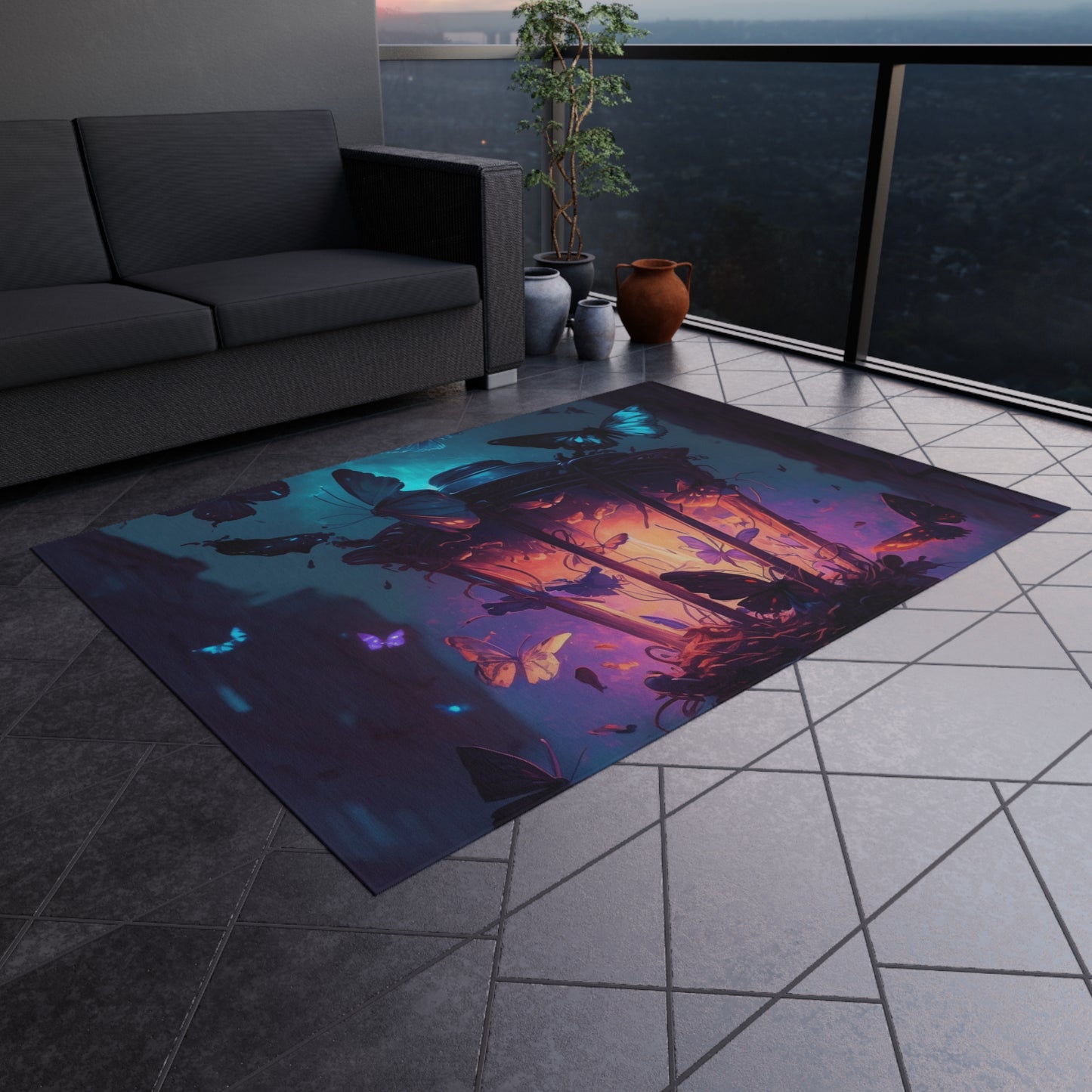 Outdoor Rug  Street Light Butterfly 3