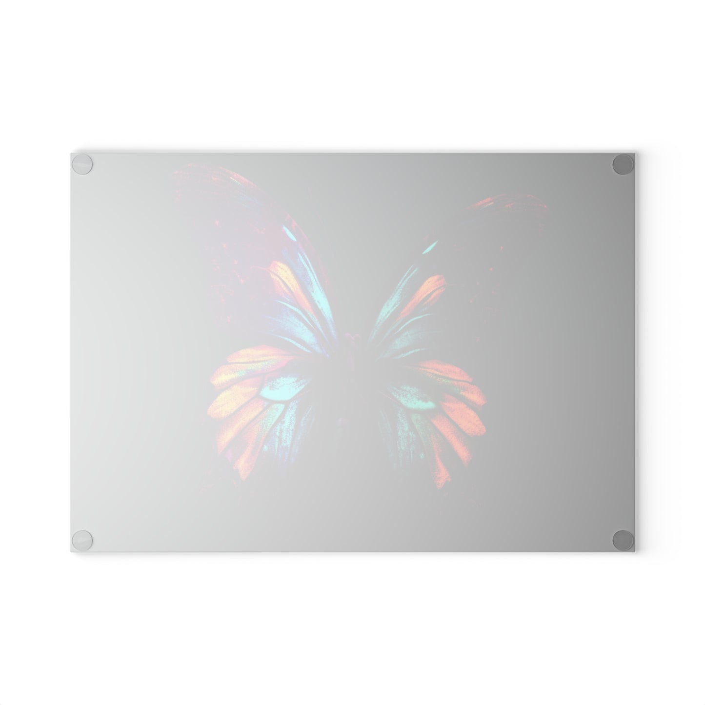 Glass Cutting Board Hyper Colorful Butterfly Macro 4