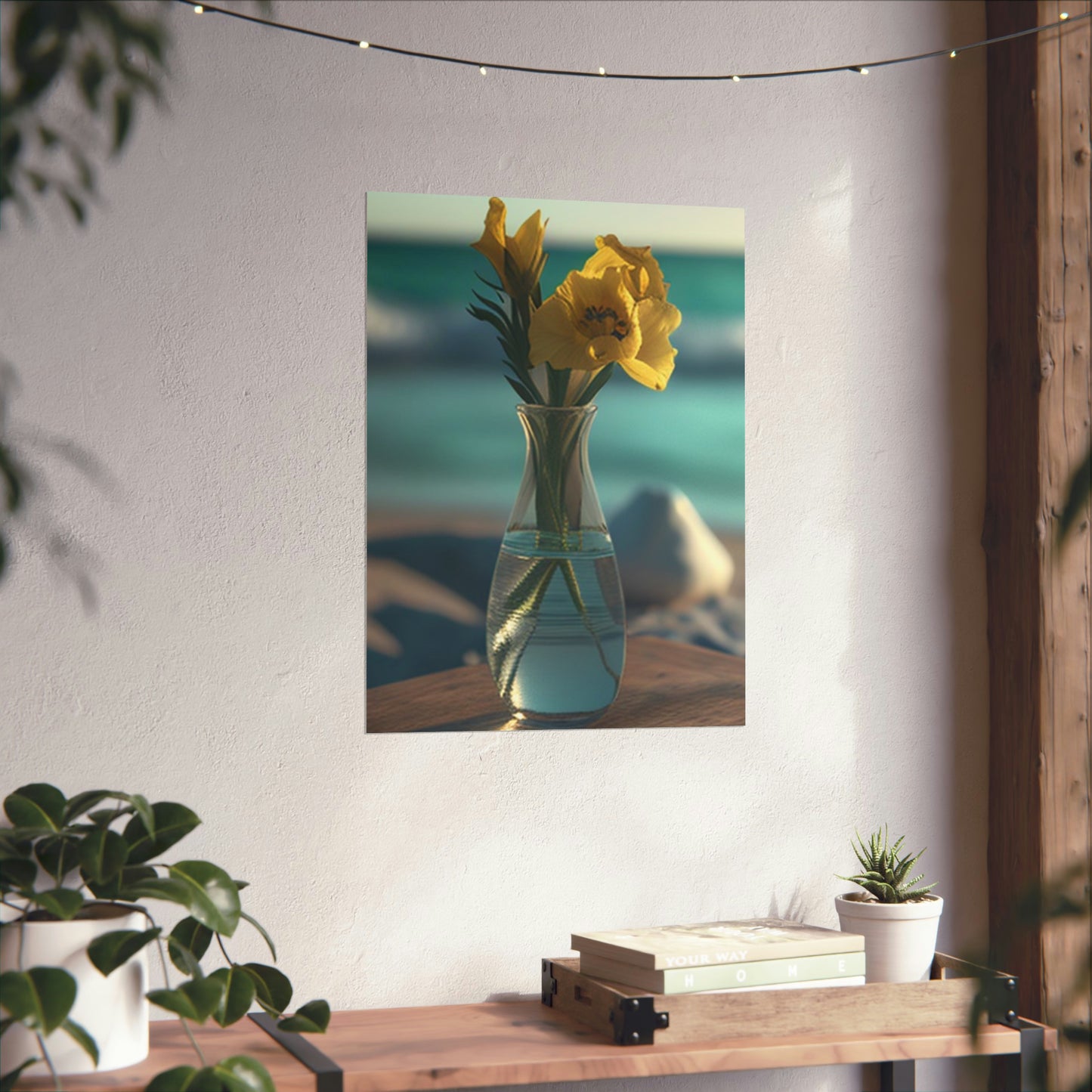 Premium Matte Vertical Posters Yellow Gladiolus glass 4