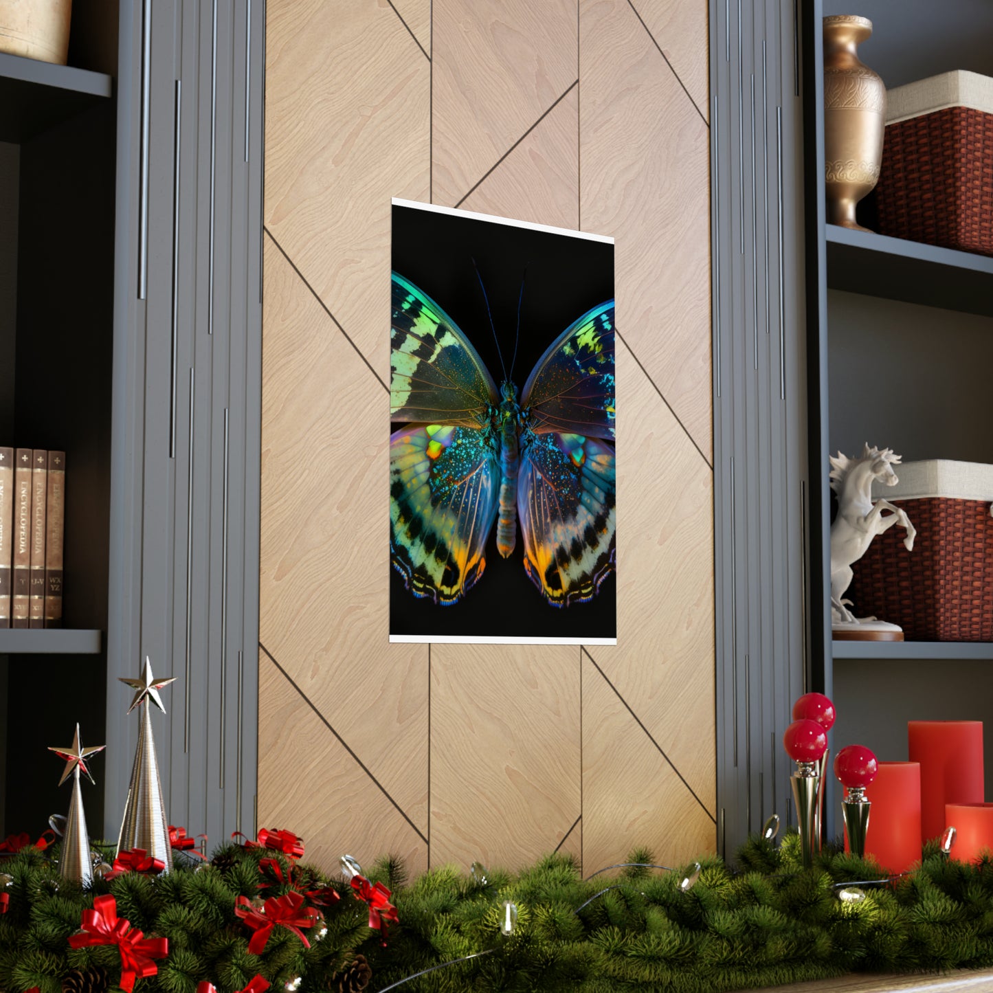 Premium Matte Vertical Posters Neon Butterfly Flair 4