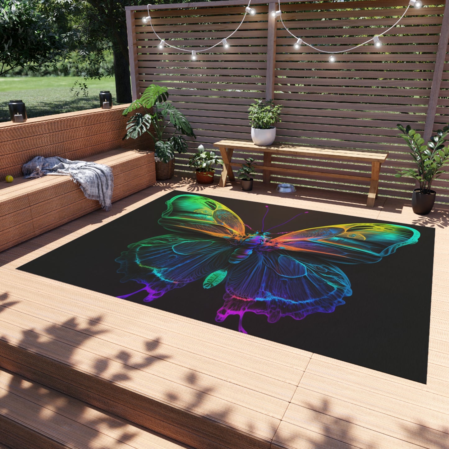 Outdoor Rug  Raw Hyper Color Butterfly 3