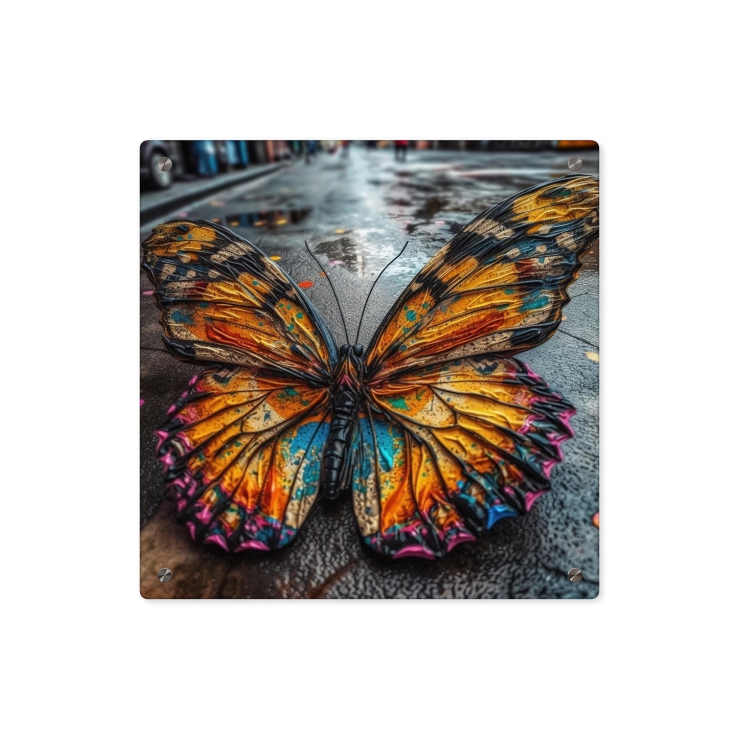 Acrylic Wall Art Panels Liquid Street Butterfly 1