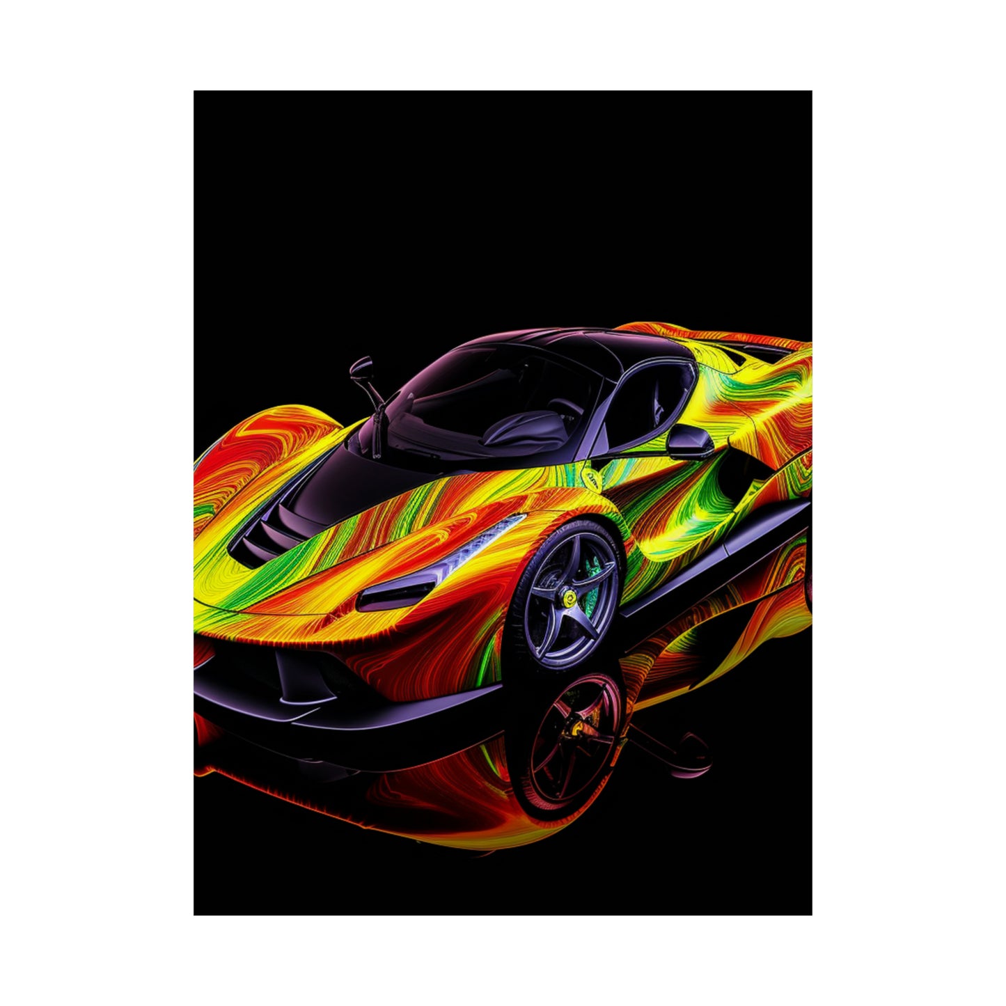 Premium Matte Vertical Posters Ferrari Neon 4