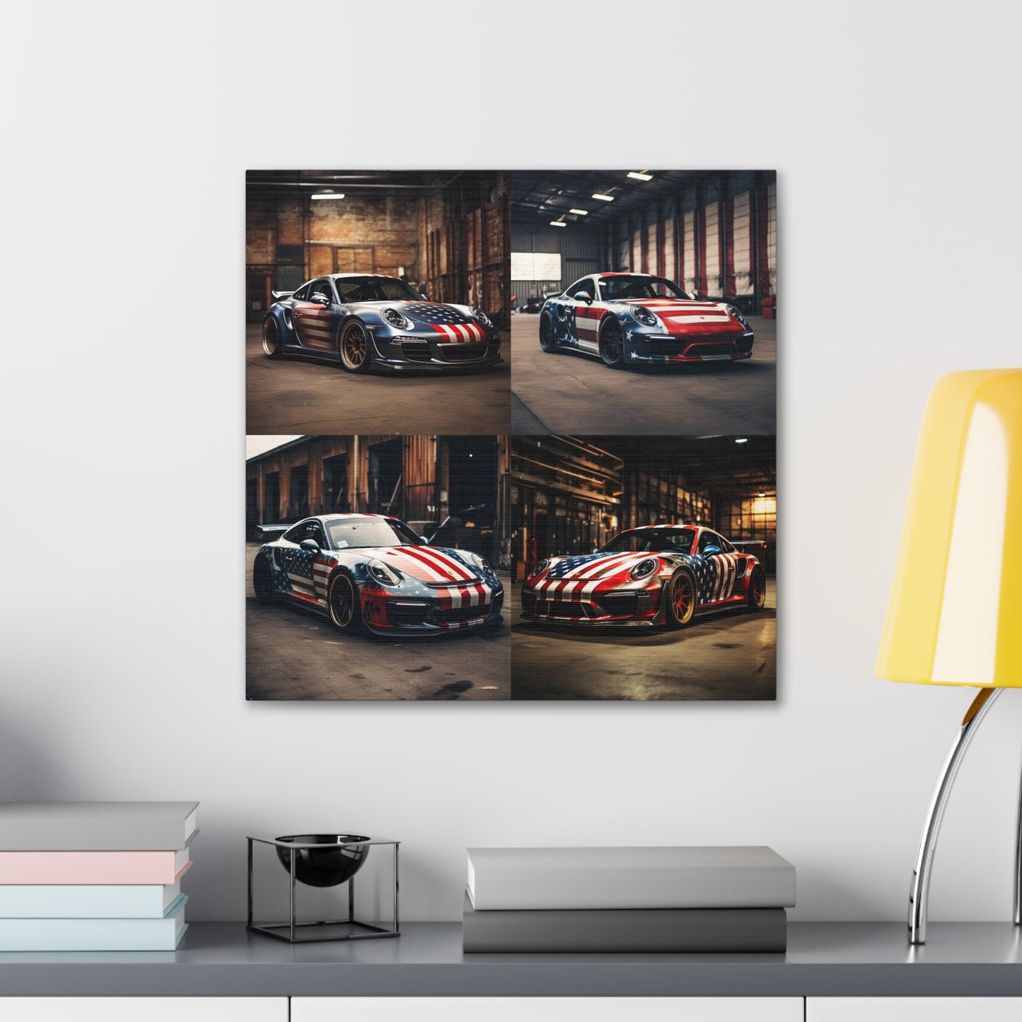 Canvas Gallery Wraps American Flag Porsche 5